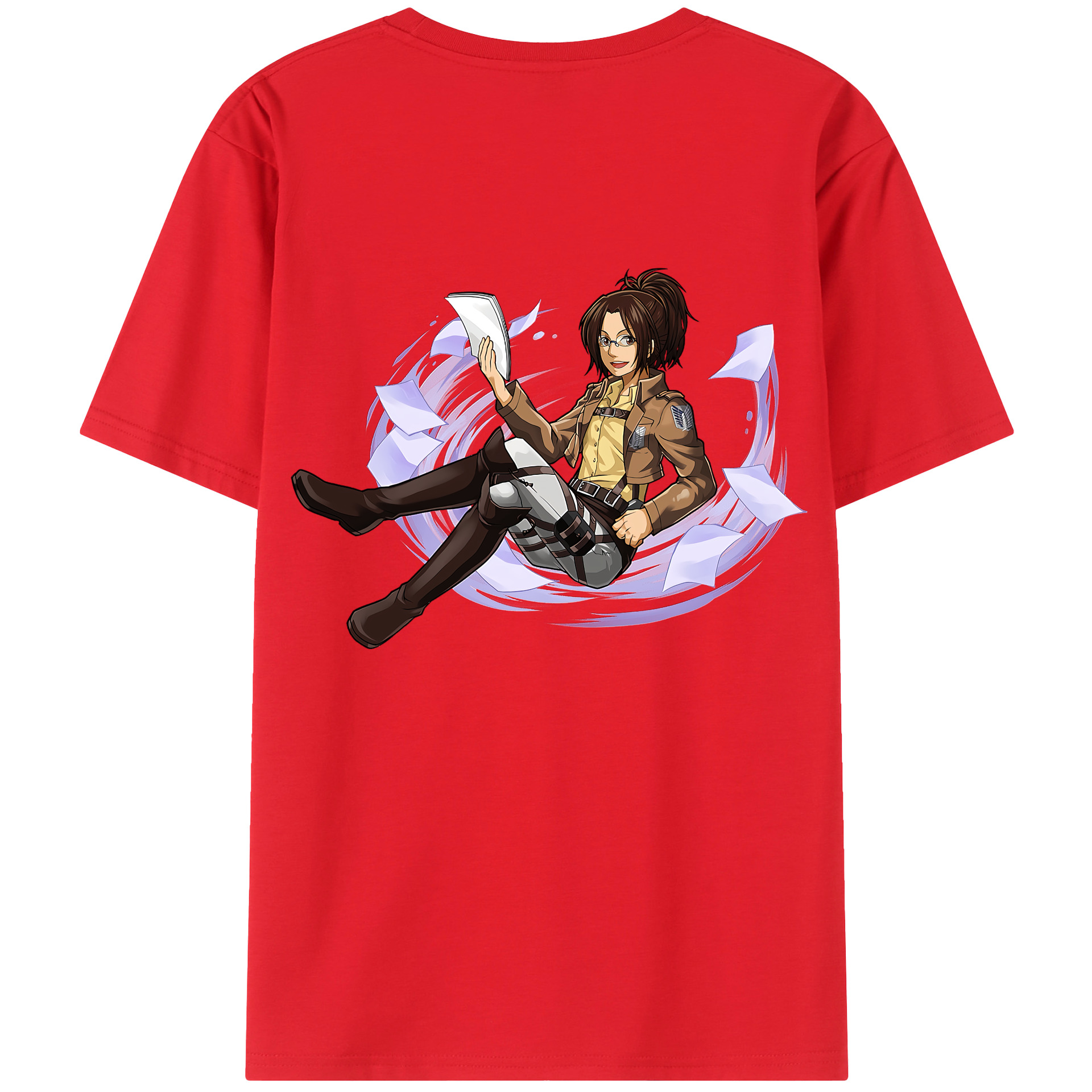 （画像用） 進撃の巨人 ハンジ·ゾエ Attack on Titan Hanji Zoe レディース半袖Tシャツ(バックプリント)