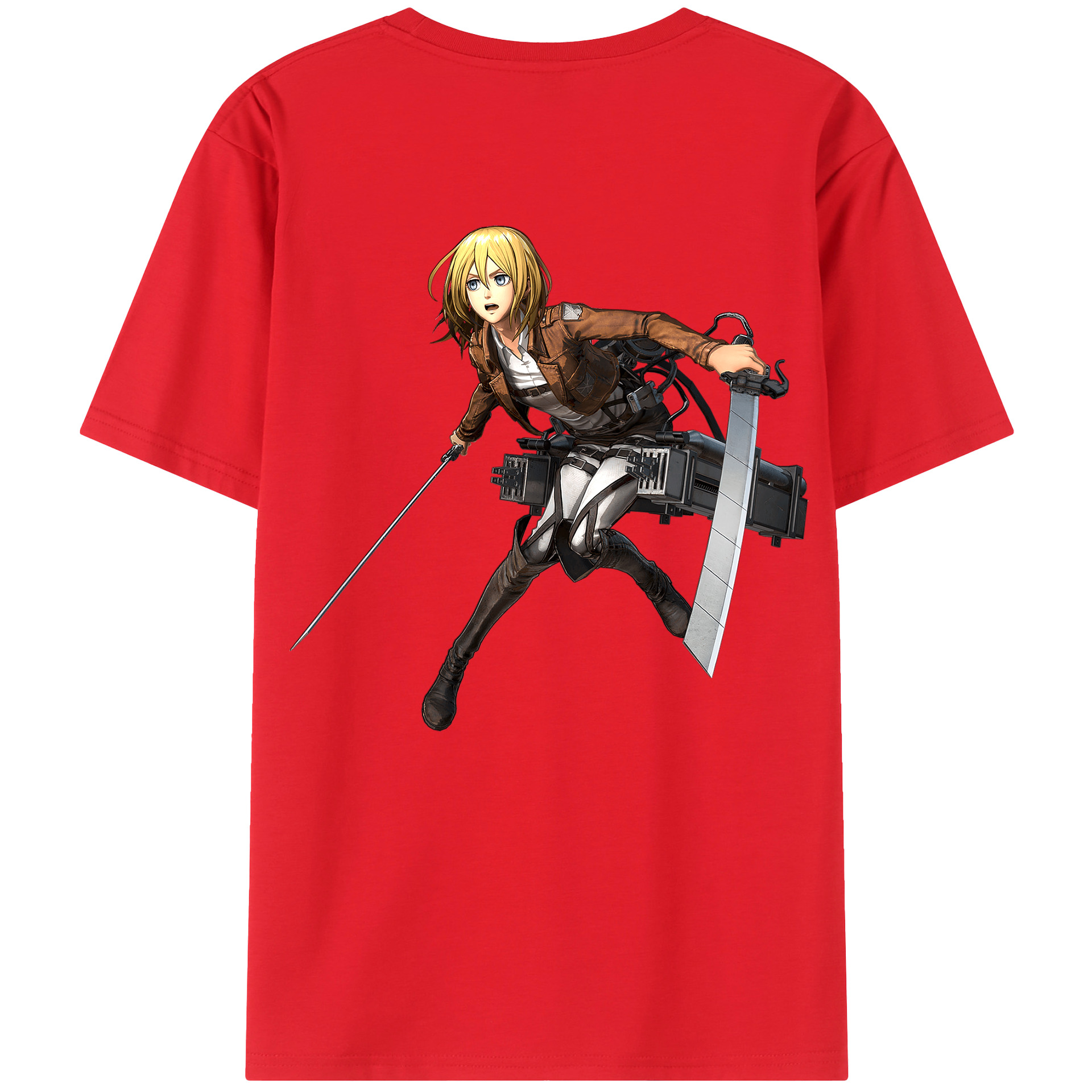 （画像用） 進撃の巨人 クリスタ·レンズ Attack on Titan Christa Lenz レディース半袖Tシャツ(バックプリント)