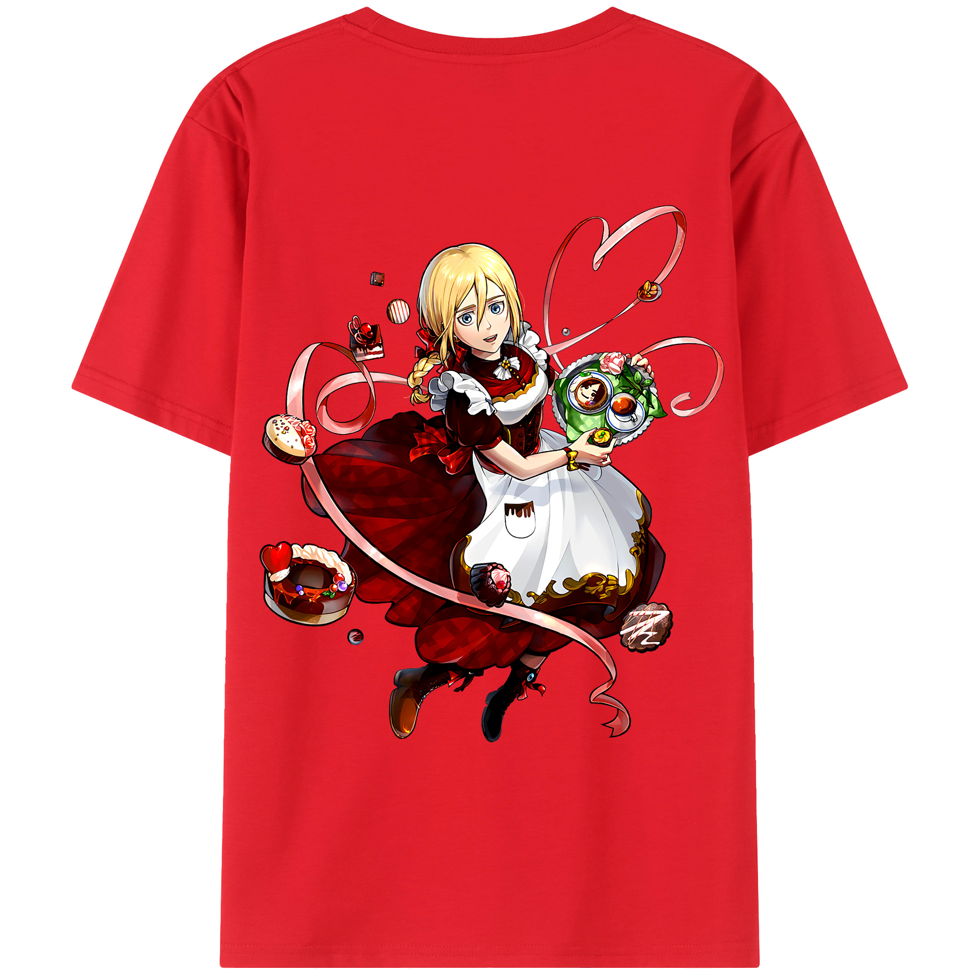 （画像用） 進撃の巨人 クリスタ·レンズ Attack on Titan Christa Lenz レディース半袖Tシャツ(バックプリント)