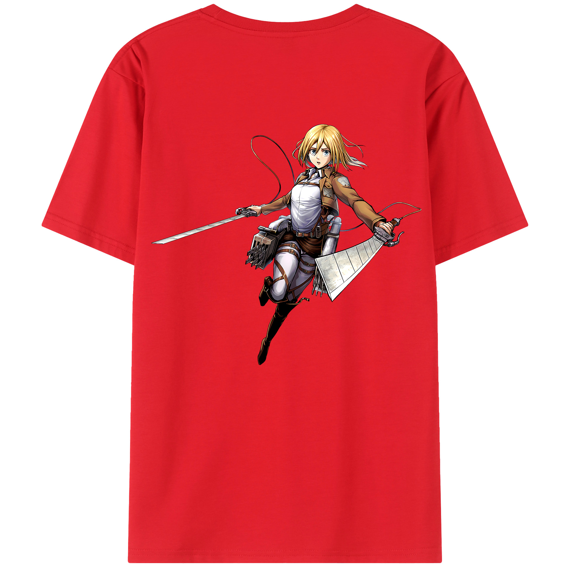 （画像用） 進撃の巨人 クリスタ·レンズ Attack on Titan Christa Lenz レディース半袖Tシャツ(バックプリント)
