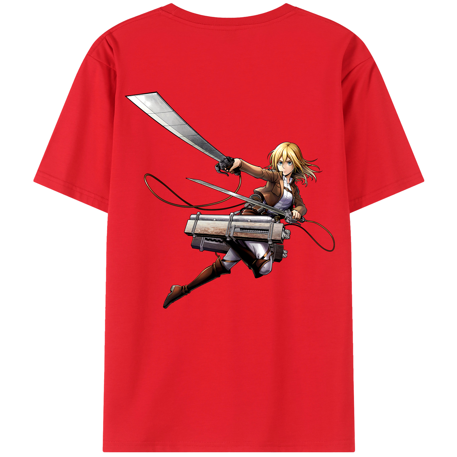（画像用） 進撃の巨人 クリスタ·レンズ Attack on Titan Christa Lenz レディース半袖Tシャツ(バックプリント)