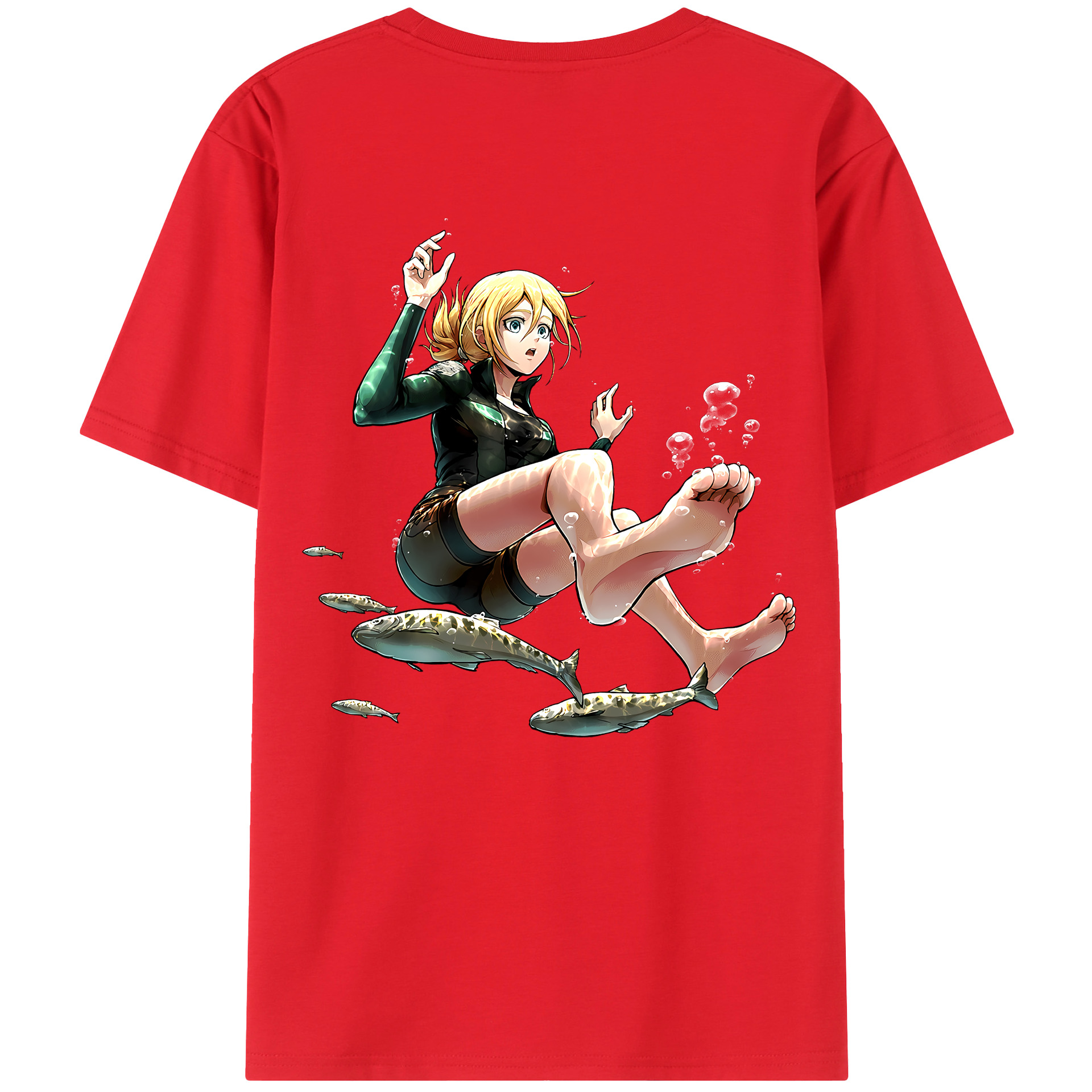 （画像用） 進撃の巨人 クリスタ·レンズ Attack on Titan Christa Lenz レディース半袖Tシャツ(バックプリント)