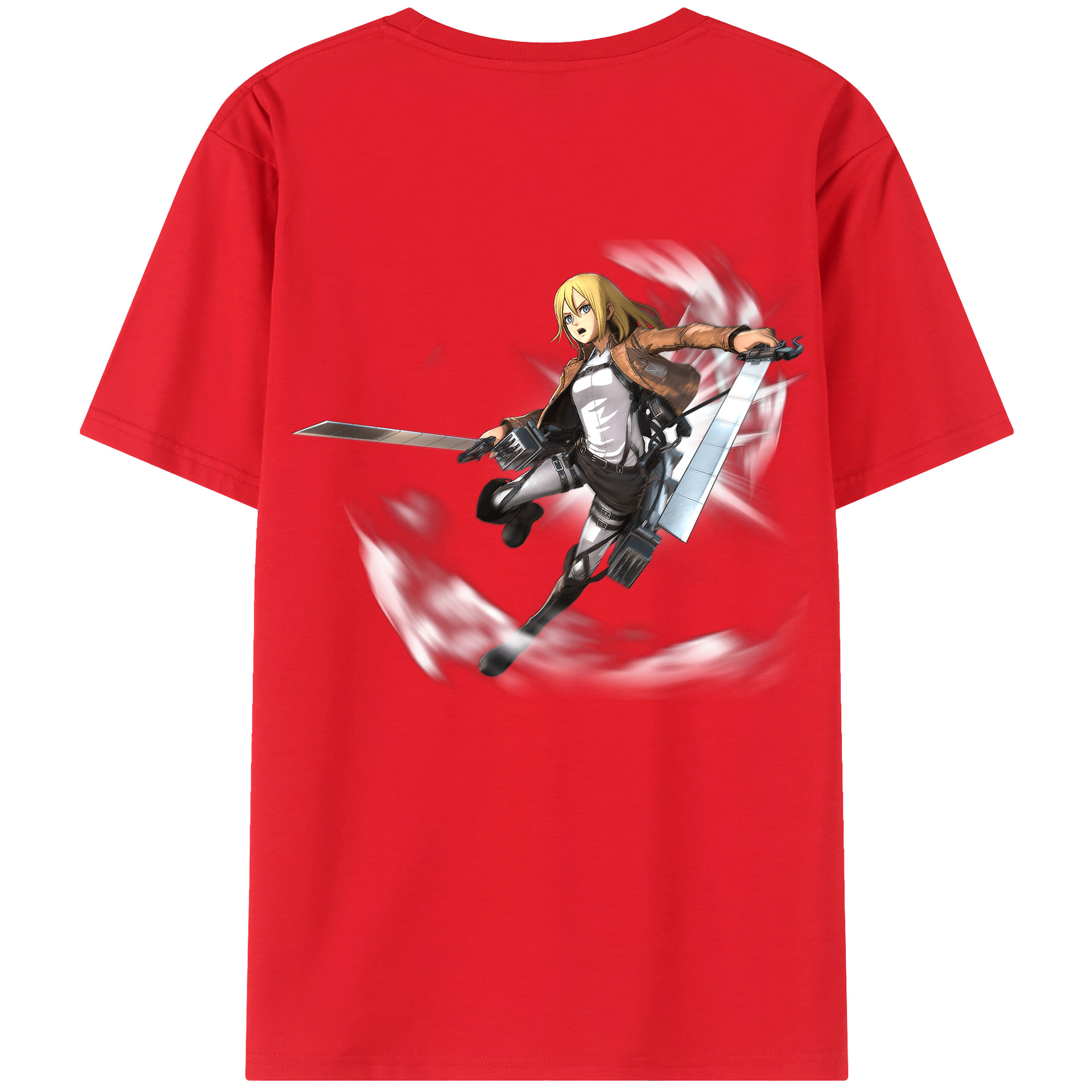 （画像用） 進撃の巨人 クリスタ·レンズ Attack on Titan Christa Lenz レディース半袖Tシャツ(バックプリント)