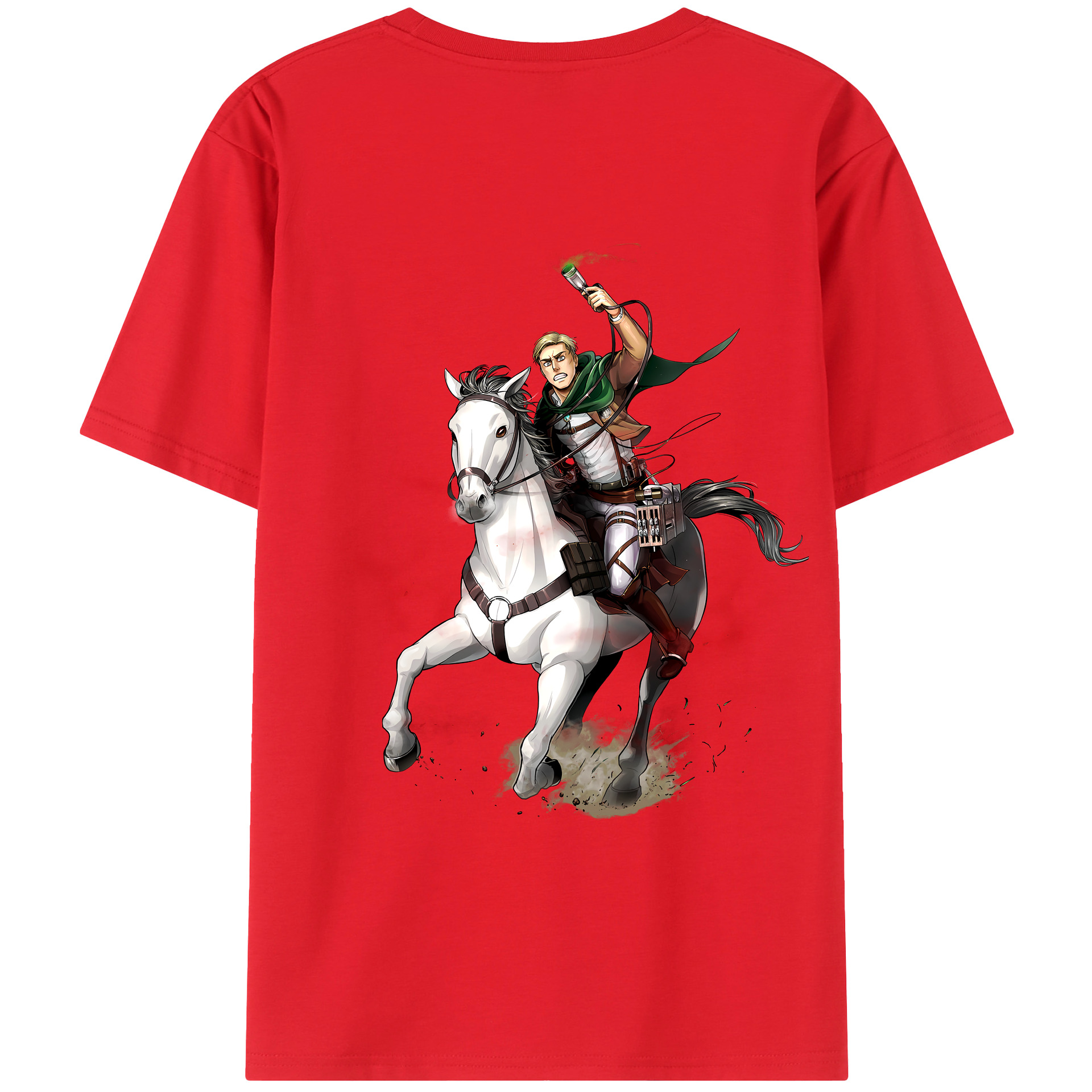 （画像用） 進撃の巨人 エルヴィン・スミス Attack on Titan Erwin Smith レディース半袖Tシャツ(バックプリント)
