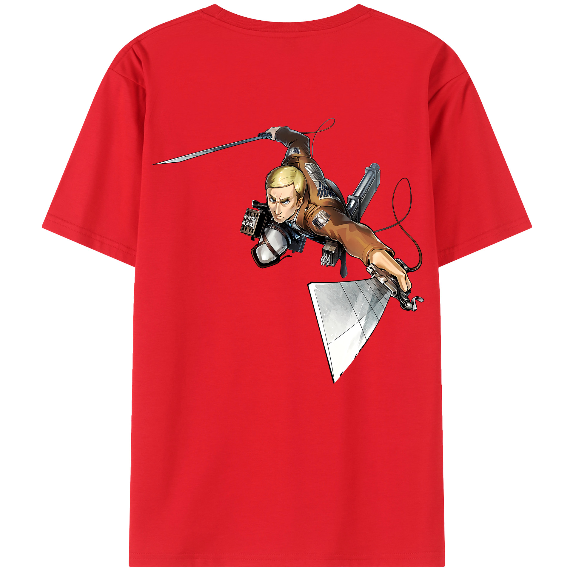 （画像用） 進撃の巨人 エルヴィン・スミス Attack on Titan Erwin Smith レディース半袖Tシャツ(バックプリント)