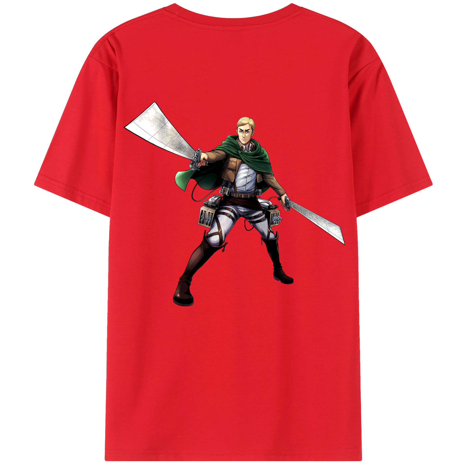 （画像用） 進撃の巨人 エルヴィン・スミス Attack on Titan Erwin Smith レディース半袖Tシャツ(バックプリント)