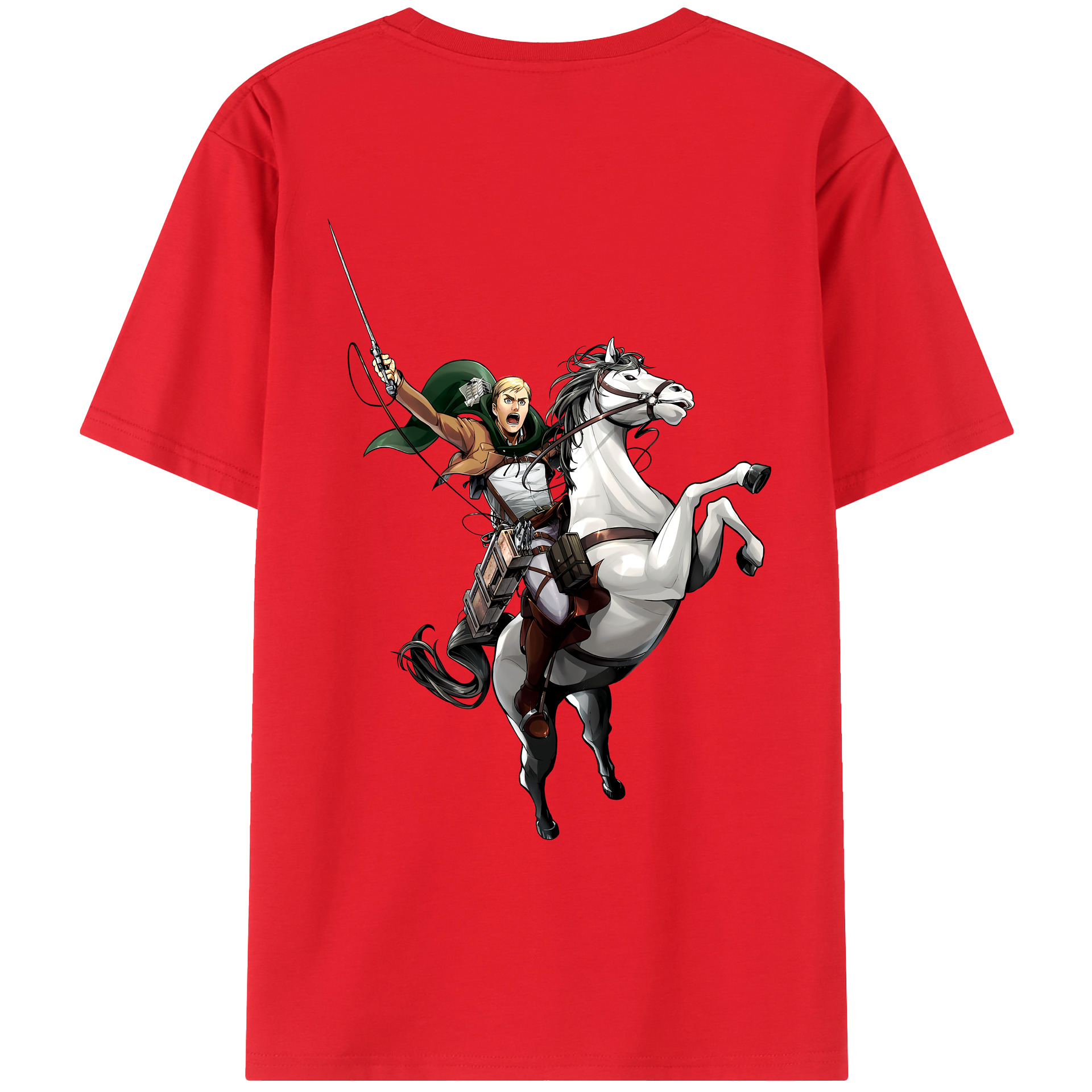 （画像用） 進撃の巨人 エルヴィン・スミス Attack on Titan Erwin Smith レディース半袖Tシャツ(バックプリント)