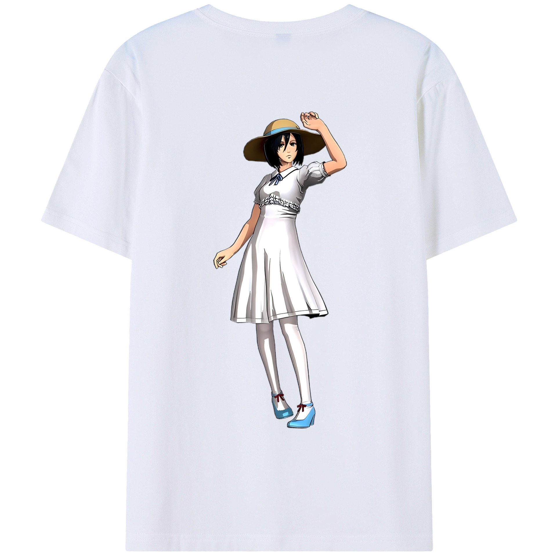 （画像用） 進撃の巨人 ミカサ·アッカーマン Attack on Titan Mikasa Ackerman レディース半袖Tシャツ(バックプリント)