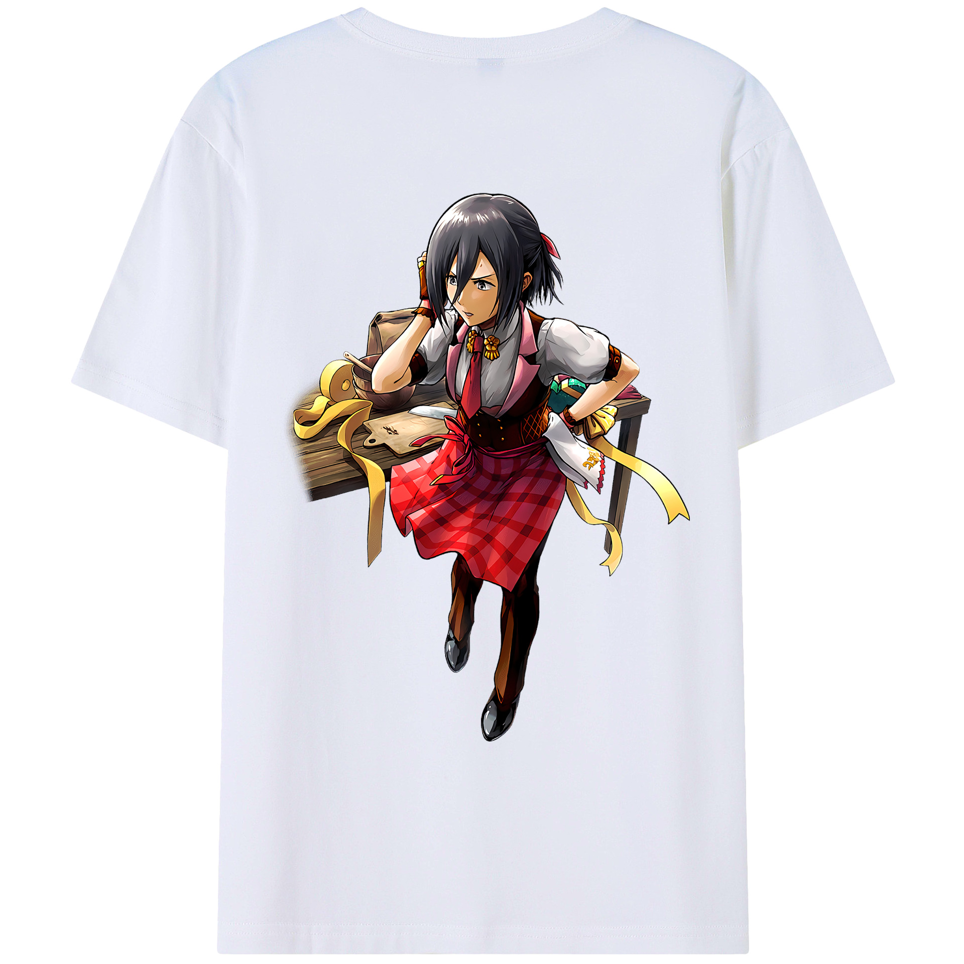 （画像用） 進撃の巨人 ミカサ·アッカーマン Attack on Titan Mikasa Ackerman レディース半袖Tシャツ(バックプリント)