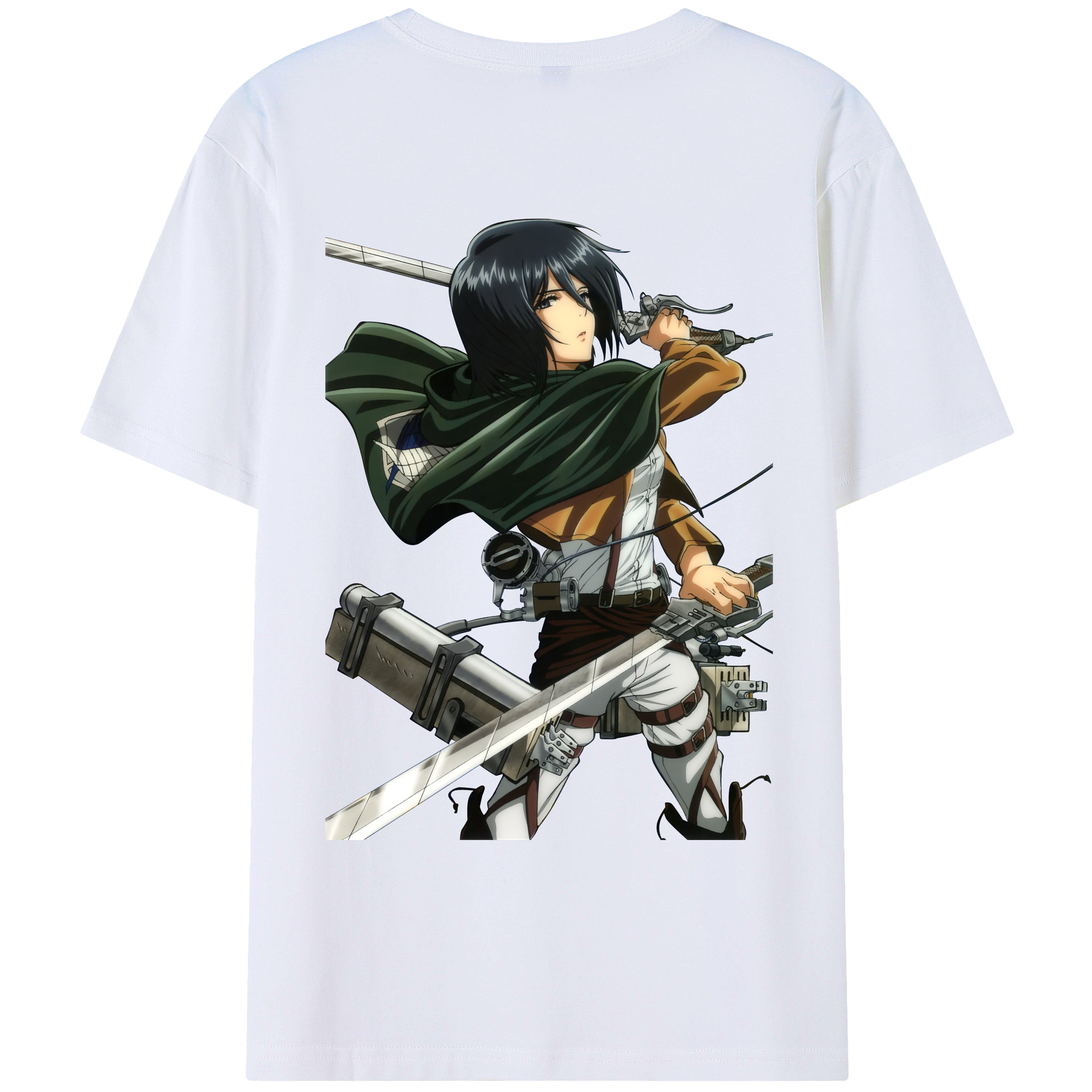 （画像用） 進撃の巨人 ミカサ·アッカーマン Attack on Titan Mikasa Ackerman レディース半袖Tシャツ(バックプリント)