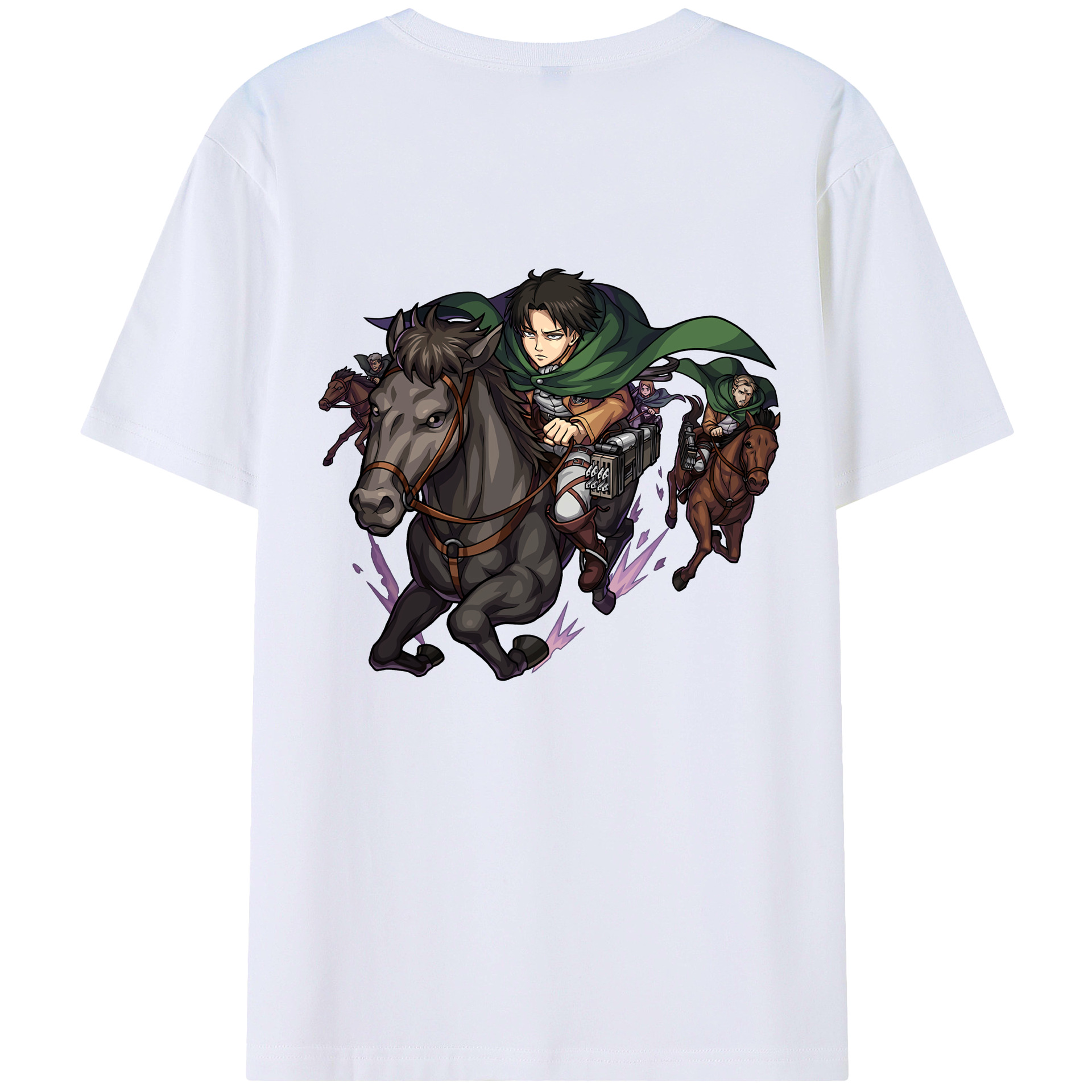 （画像用） 進撃の巨人 リヴァイ·アッカーマン Attack on Titan Levi Ackerman レディース半袖Tシャツ(バックプリント)