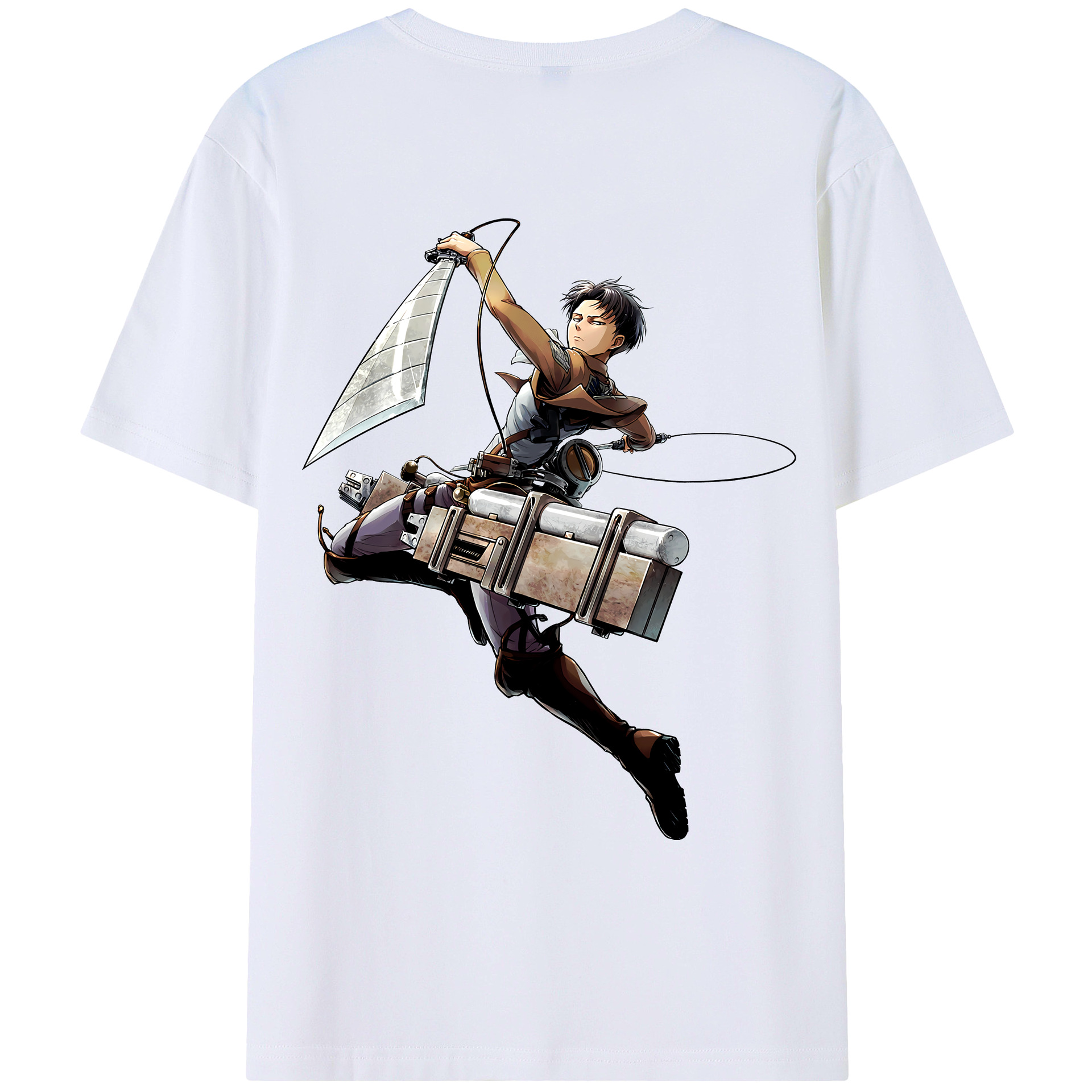 （画像用） 進撃の巨人 リヴァイ·アッカーマン Attack on Titan Levi Ackerman レディース半袖Tシャツ(バックプリント)