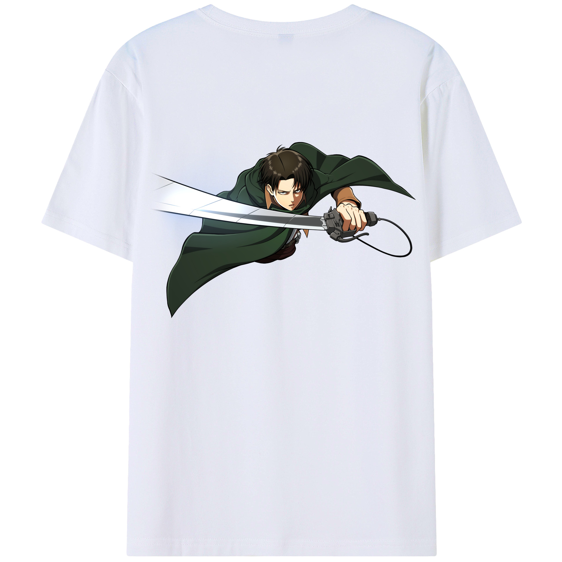 （画像用） 進撃の巨人 リヴァイ·アッカーマン Attack on Titan Levi Ackerman レディース半袖Tシャツ(バックプリント)