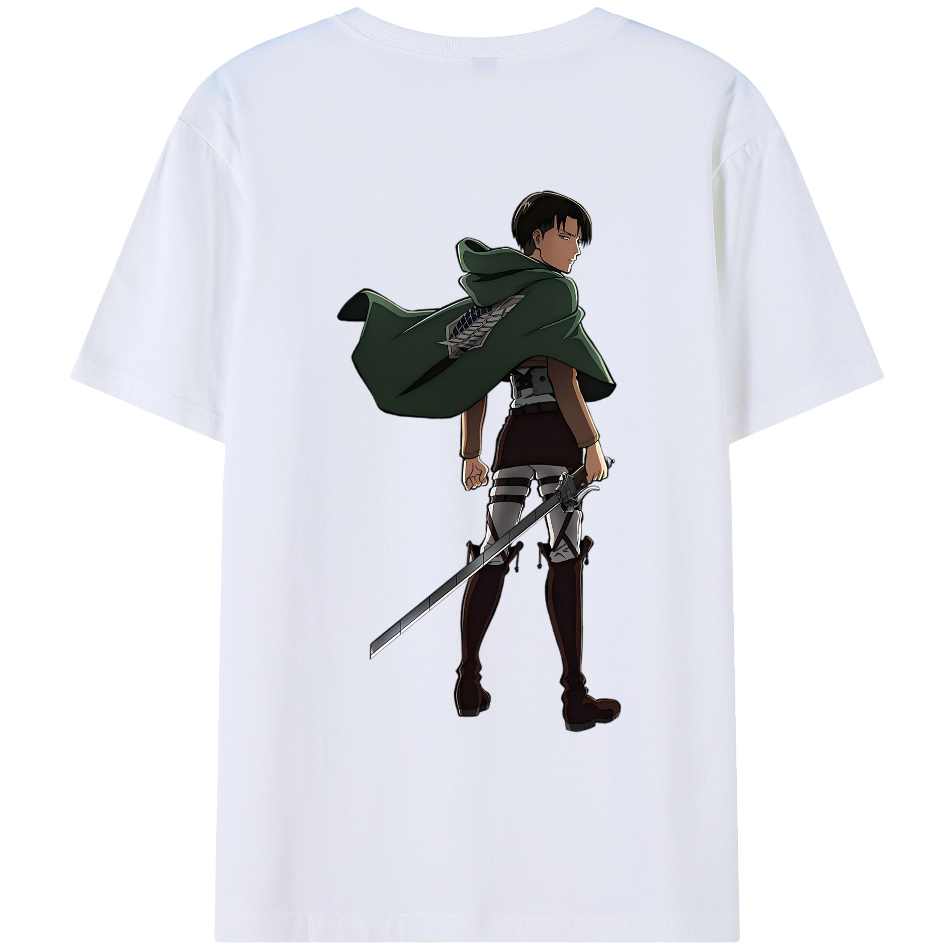 （画像用） 進撃の巨人 リヴァイ·アッカーマン Attack on Titan Levi Ackerman レディース半袖Tシャツ(バックプリント)