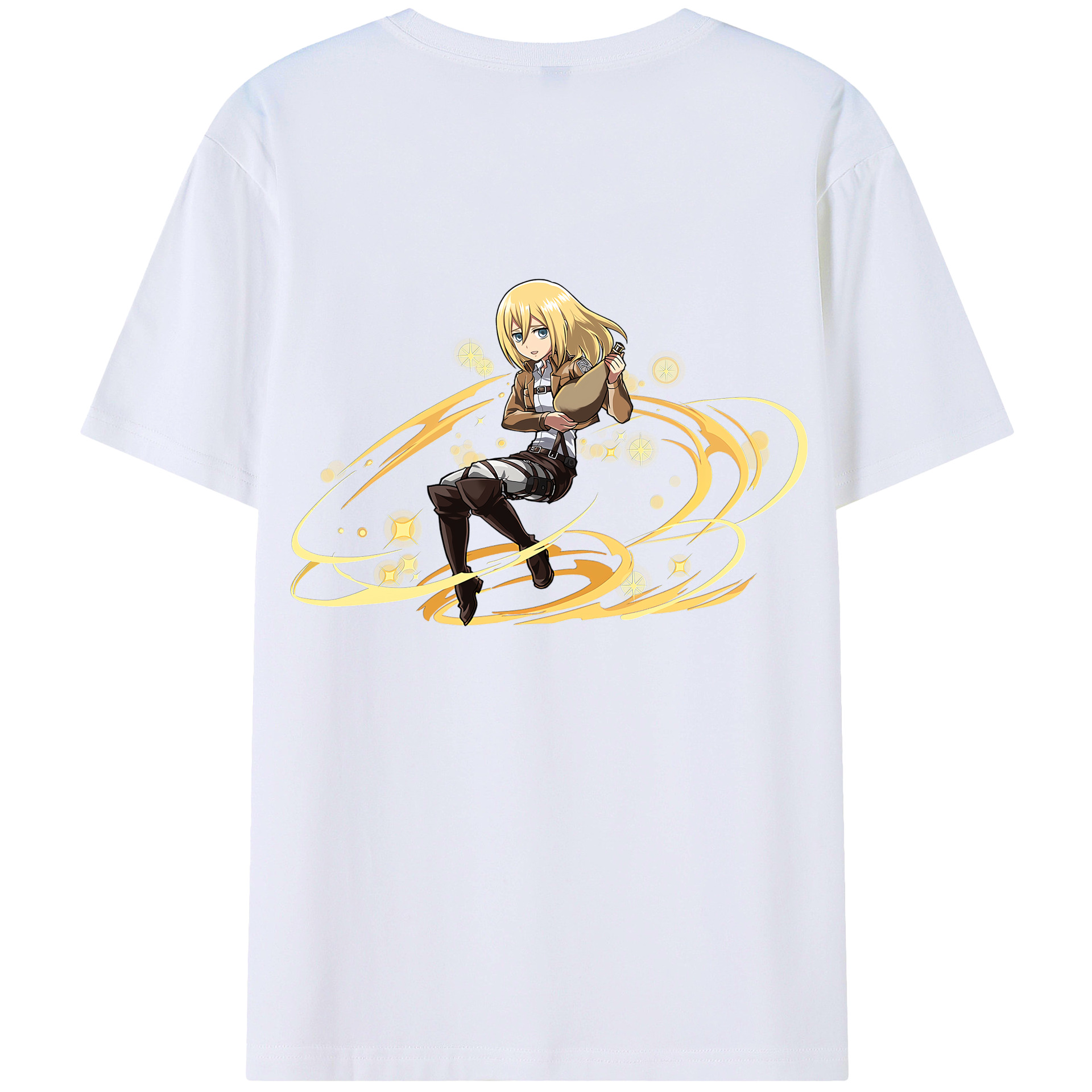 （画像用） 進撃の巨人 クリスタ·レンズ Attack on Titan Christa Lenz レディース半袖Tシャツ(バックプリント)