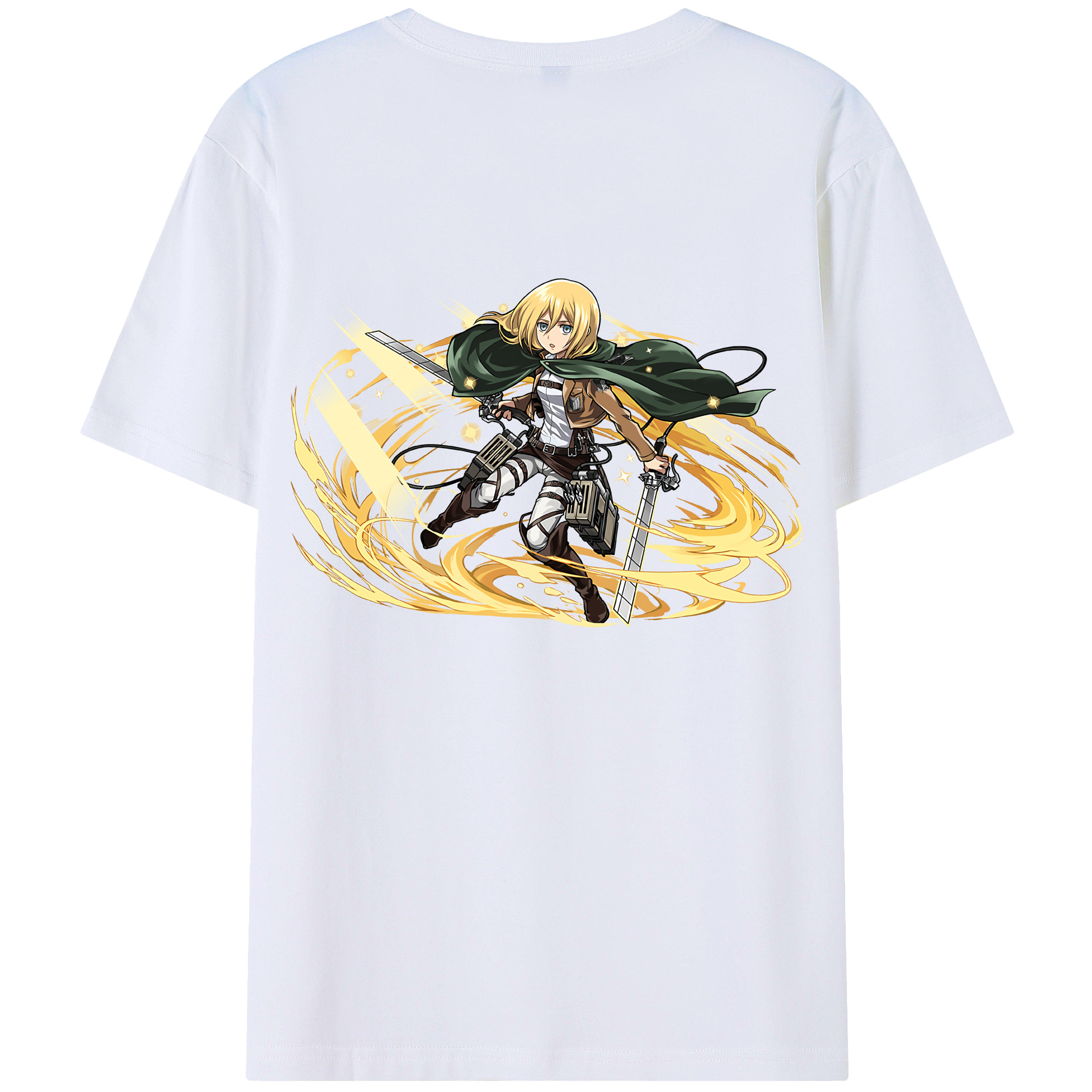 （画像用） 進撃の巨人 クリスタ·レンズ Attack on Titan Christa Lenz レディース半袖Tシャツ(バックプリント)