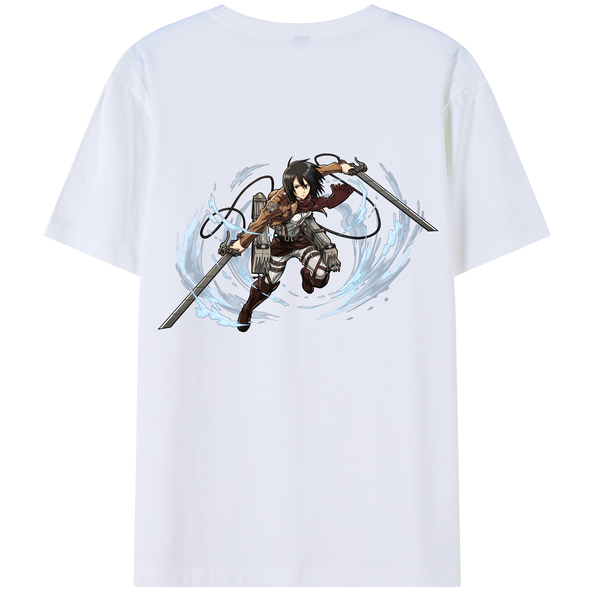 （画像用） 進撃の巨人 ミカサ·アッカーマン Attack on Titan Mikasa Ackerman レディース半袖Tシャツ(バックプリント)
