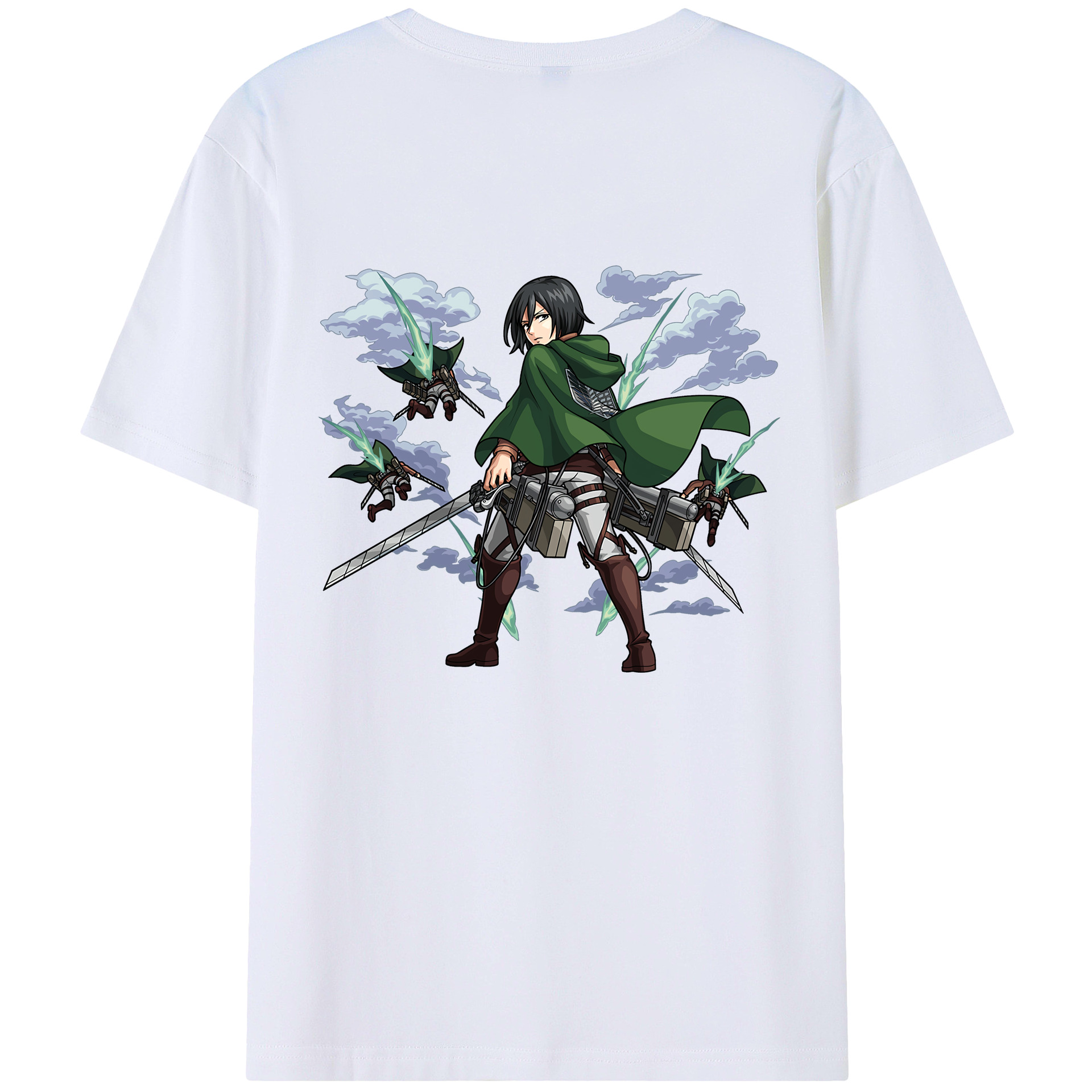 （画像用） 進撃の巨人 ミカサ·アッカーマン Attack on Titan Mikasa Ackerman レディース半袖Tシャツ(バックプリント)