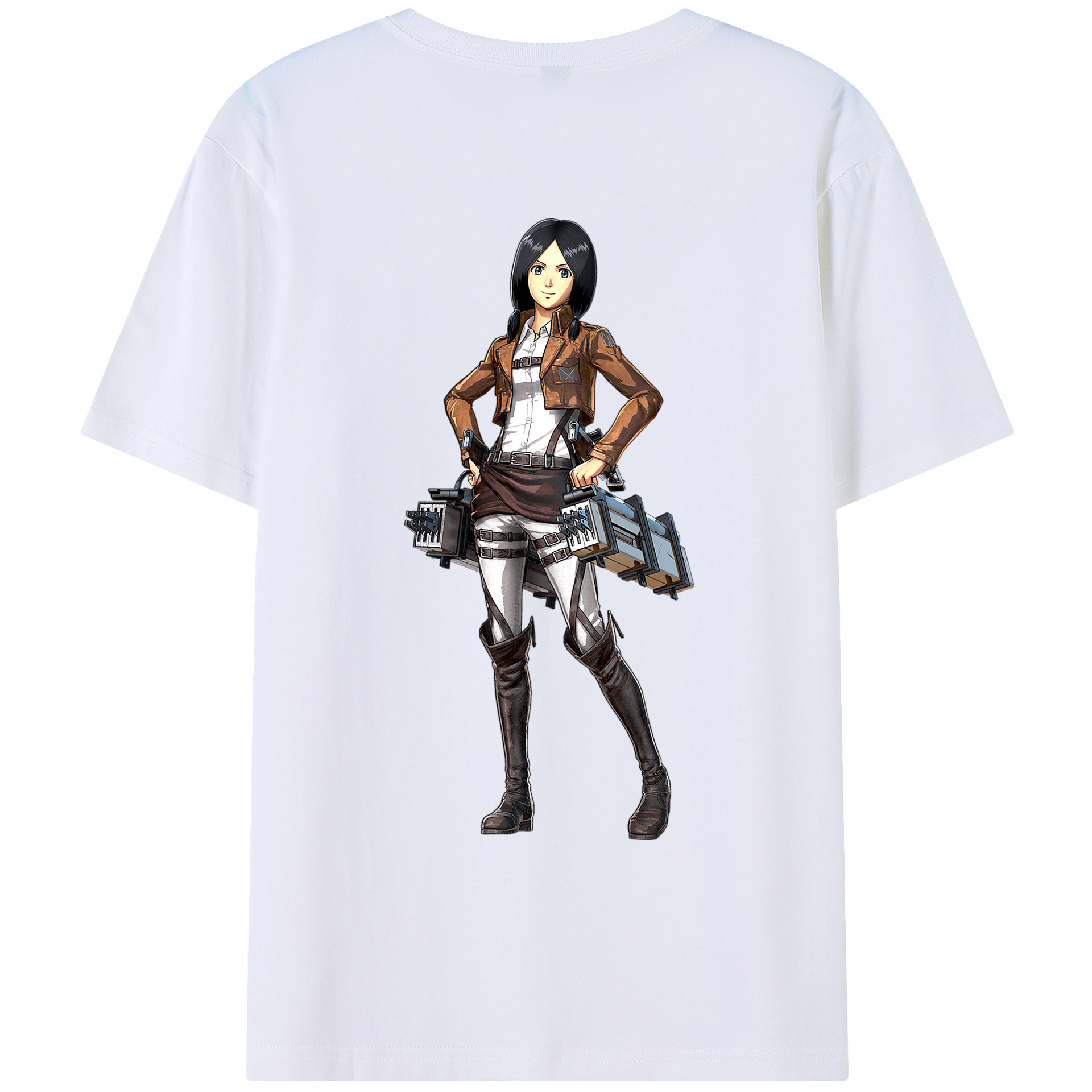 （画像用） 進撃の巨人 ミカサ·アッカーマン Attack on Titan Mikasa Ackerman レディース半袖Tシャツ(バックプリント)