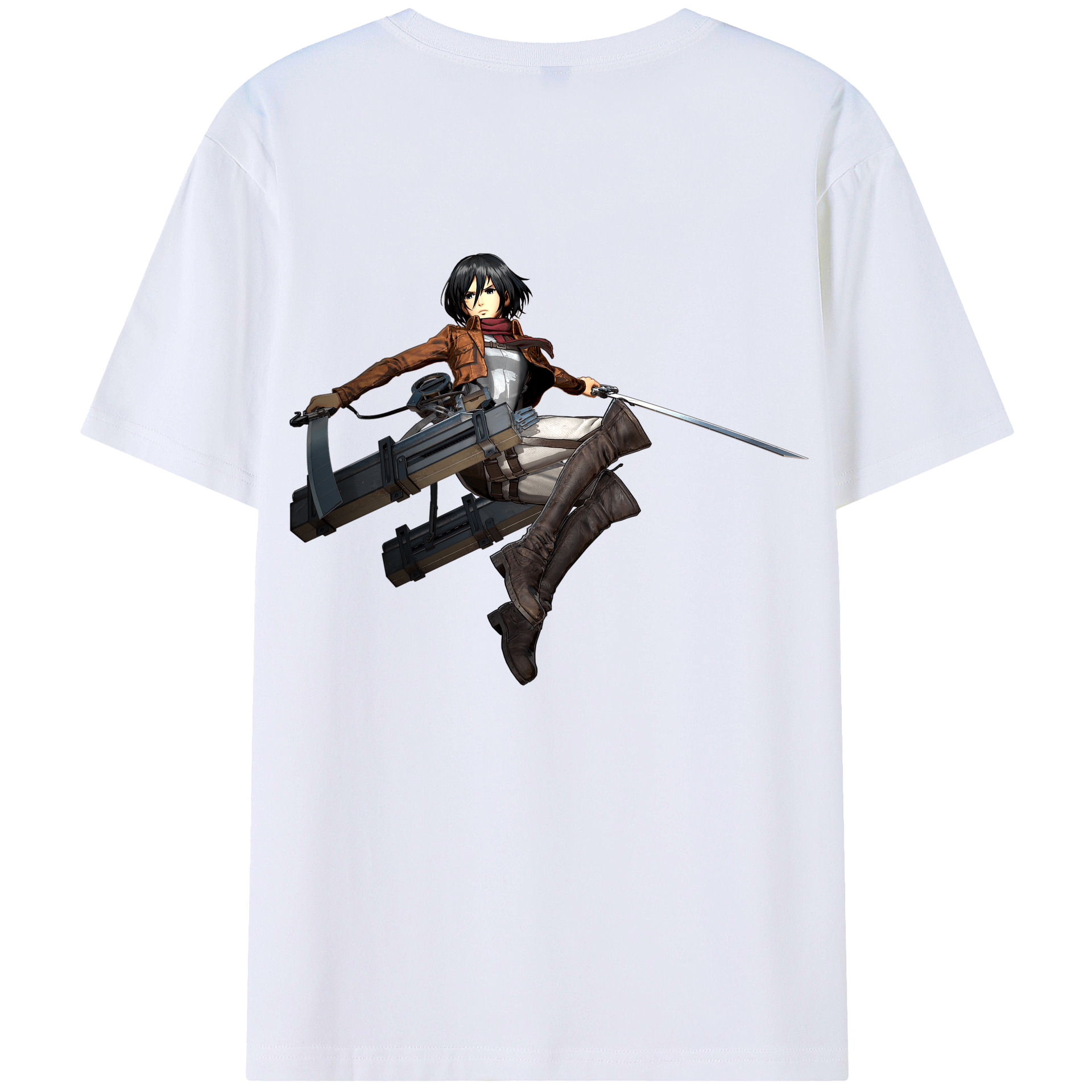 （画像用） 進撃の巨人 ミカサ·アッカーマン Attack on Titan Mikasa Ackerman レディース半袖Tシャツ(バックプリント)