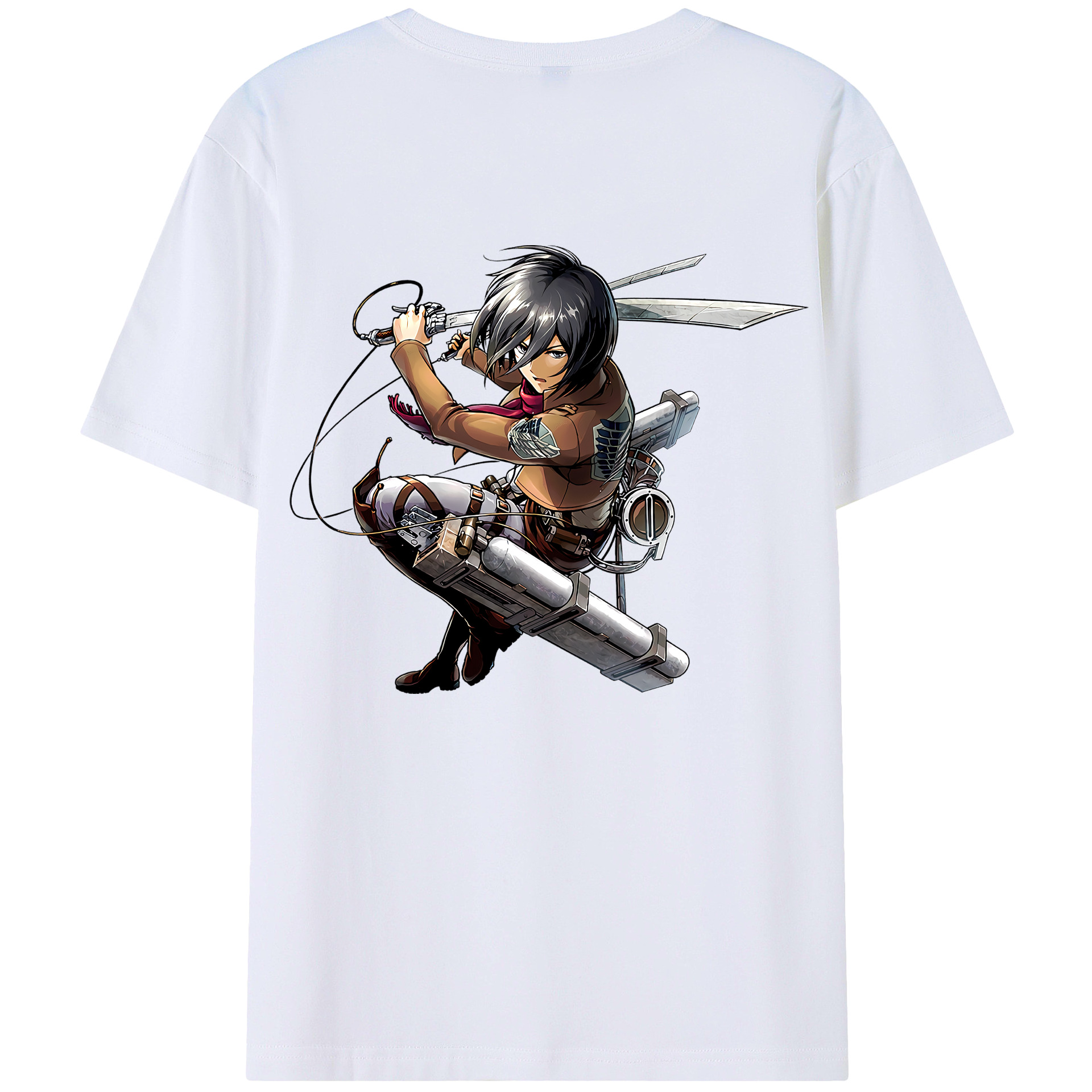 （画像用） 進撃の巨人 ミカサ·アッカーマン Attack on Titan Mikasa Ackerman レディース半袖Tシャツ(バックプリント)