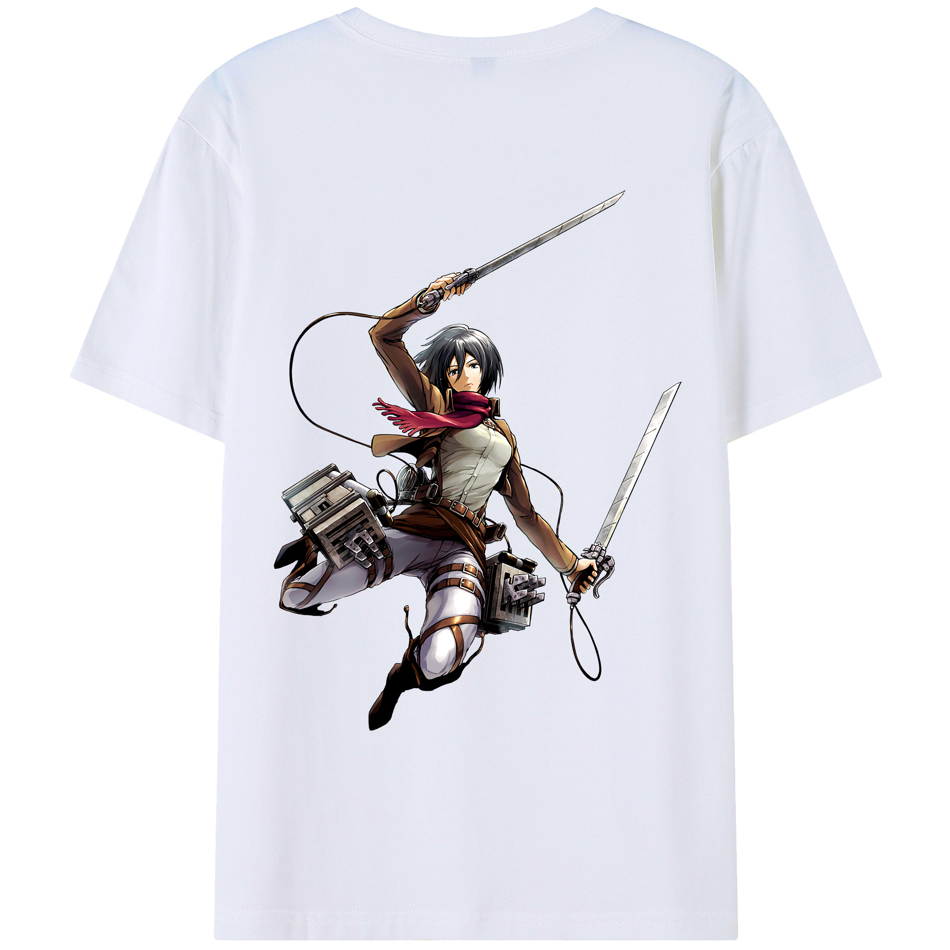（画像用） 進撃の巨人 ミカサ·アッカーマン Attack on Titan Mikasa Ackerman レディース半袖Tシャツ(バックプリント)