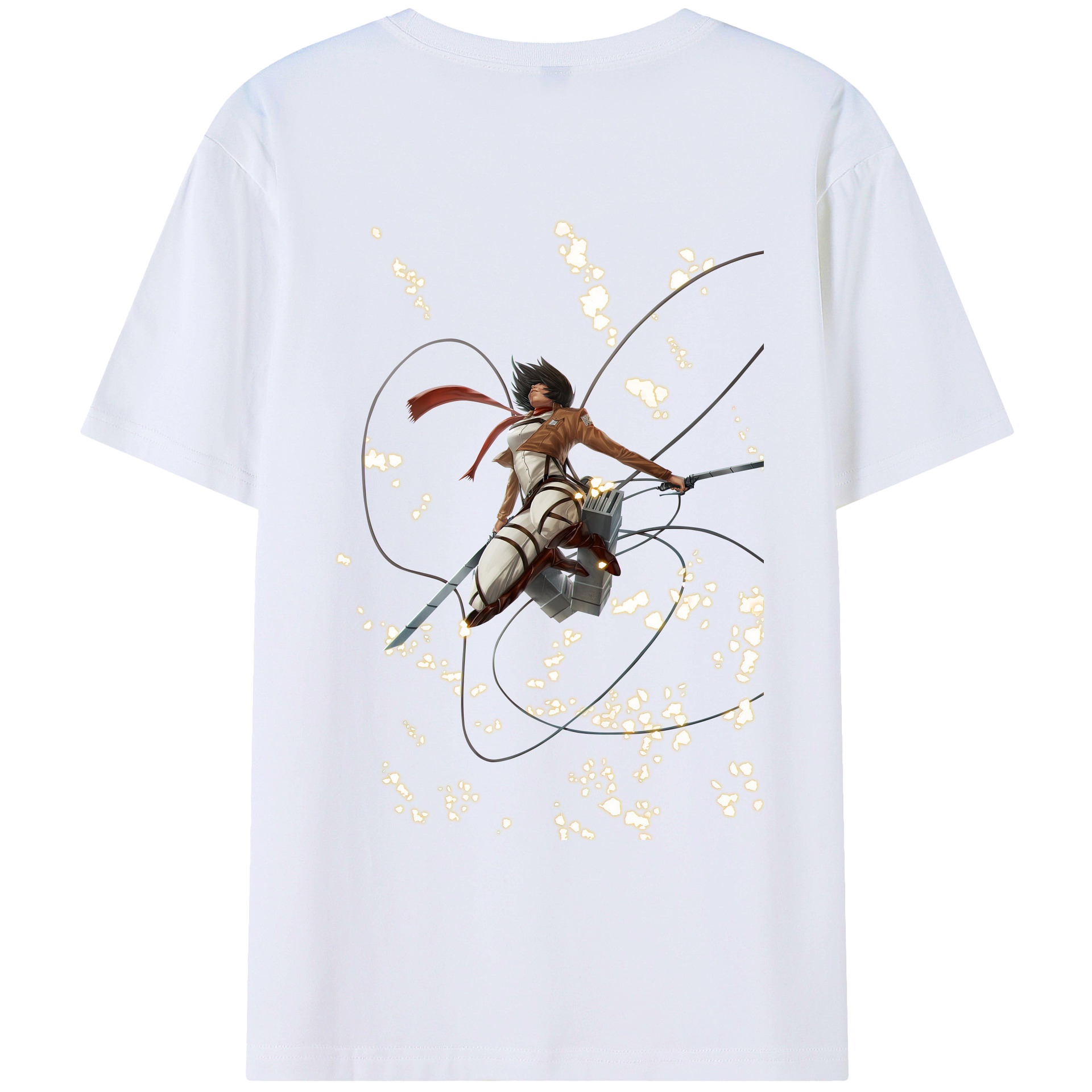 （画像用） 進撃の巨人 ミカサ·アッカーマン Attack on Titan Mikasa Ackerman レディース半袖Tシャツ(バックプリント)