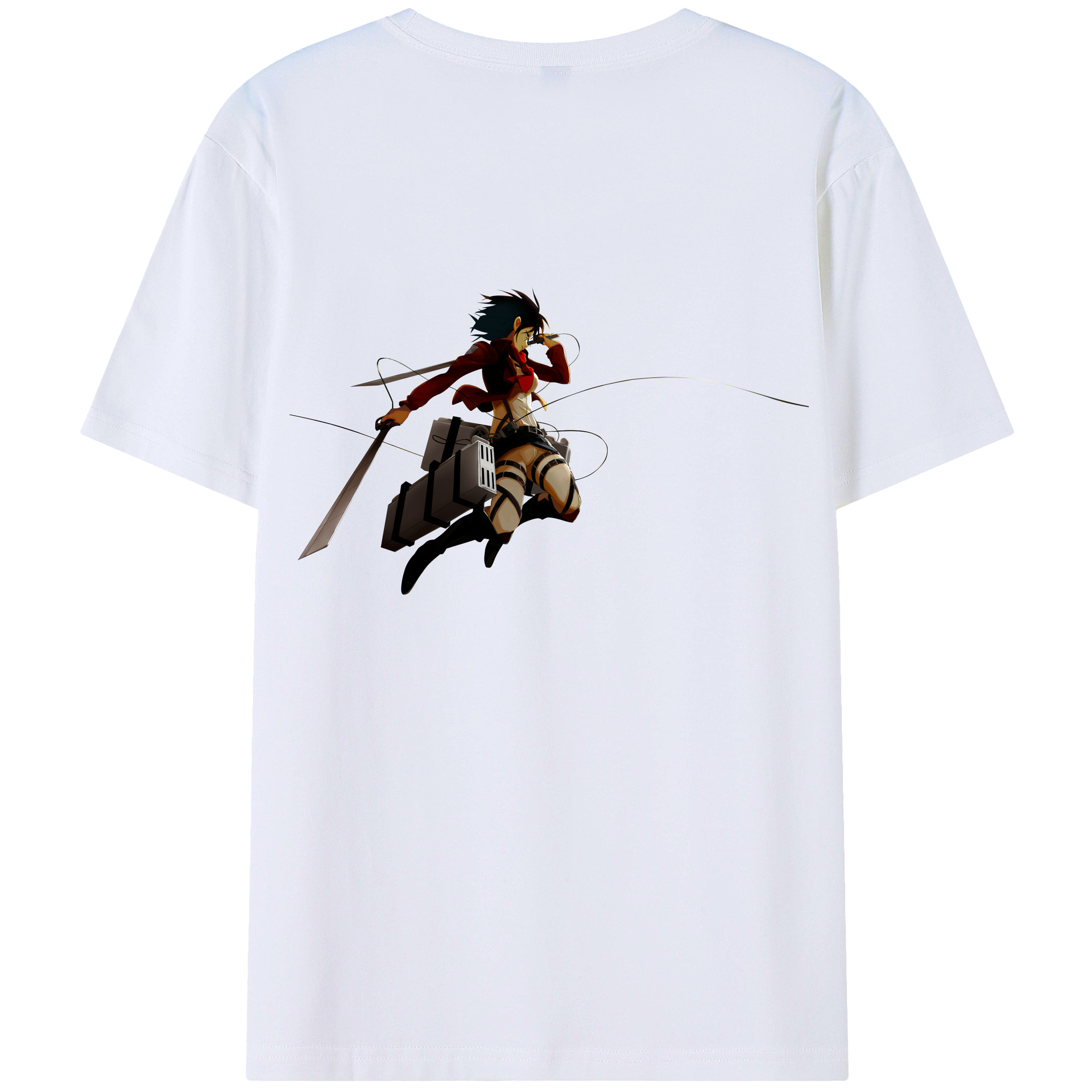 （画像用） 進撃の巨人 ミカサ·アッカーマン Attack on Titan Mikasa Ackerman レディース半袖Tシャツ(バックプリント)