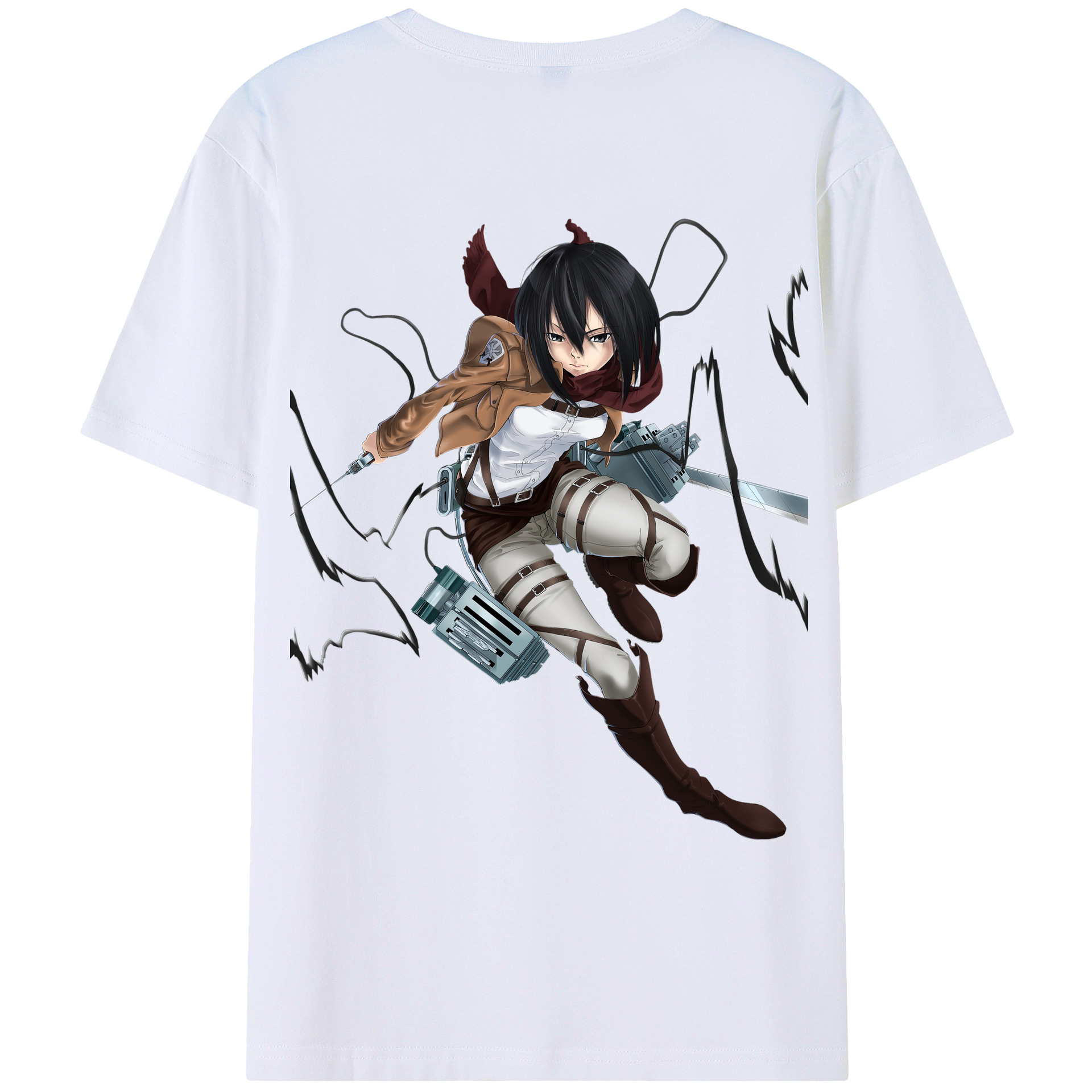 （画像用） 進撃の巨人 ミカサ·アッカーマン Attack on Titan Mikasa Ackerman レディース半袖Tシャツ(バックプリント)