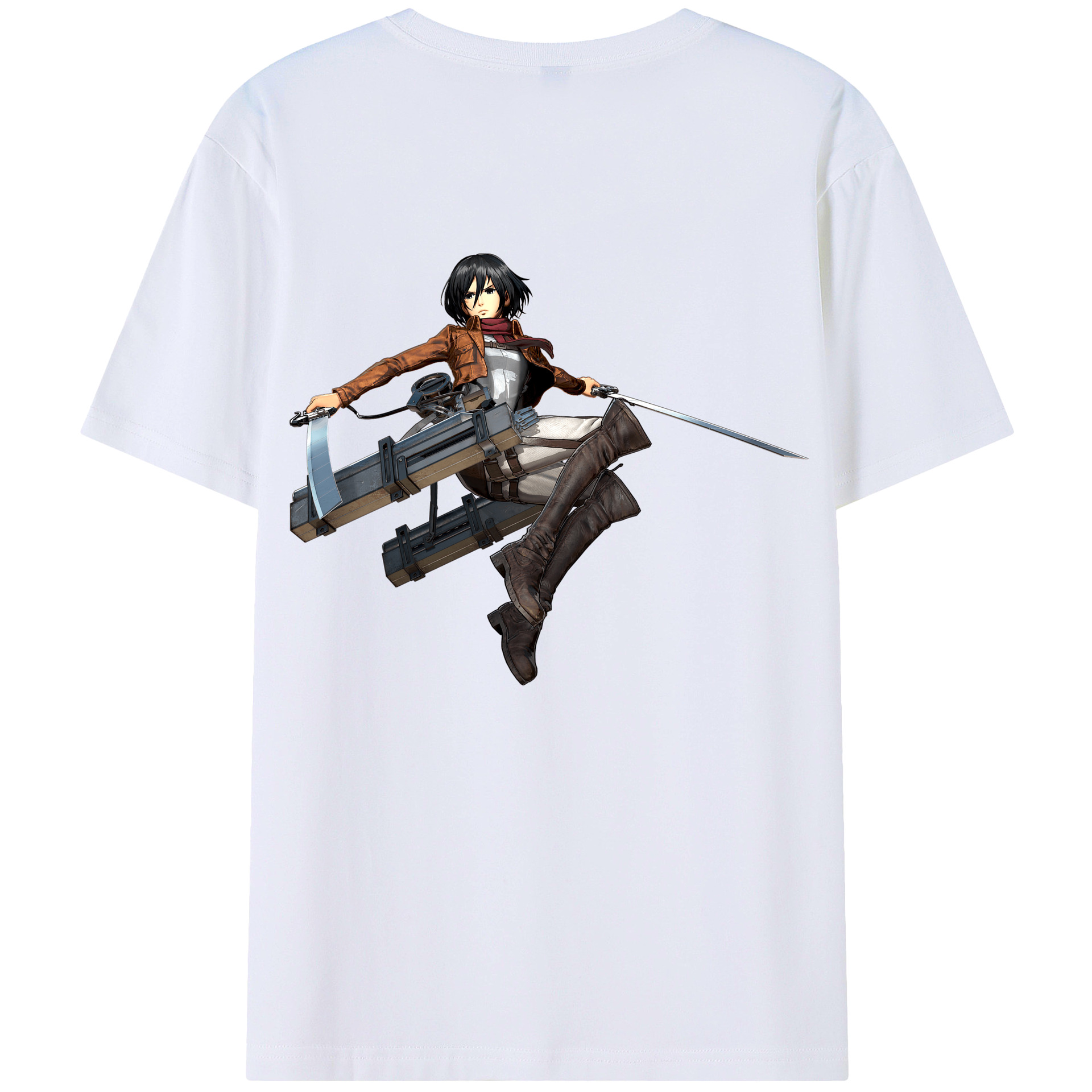 （画像用） 進撃の巨人 ミカサ·アッカーマン Attack on Titan Mikasa Ackerman レディース半袖Tシャツ(バックプリント)