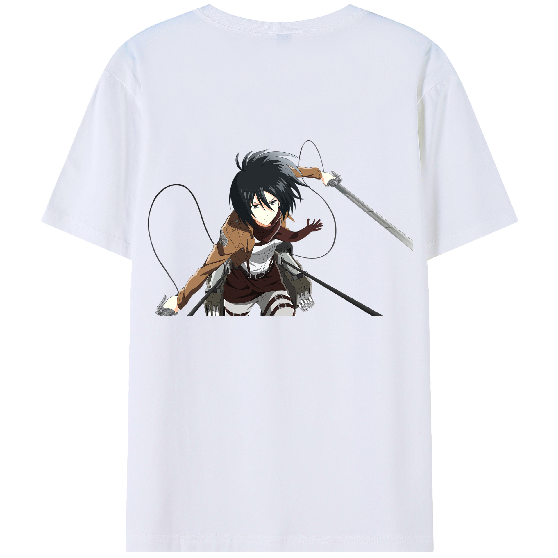 （画像用） 進撃の巨人 ミカサ·アッカーマン Attack on Titan Mikasa Ackerman レディース半袖Tシャツ(バックプリント)