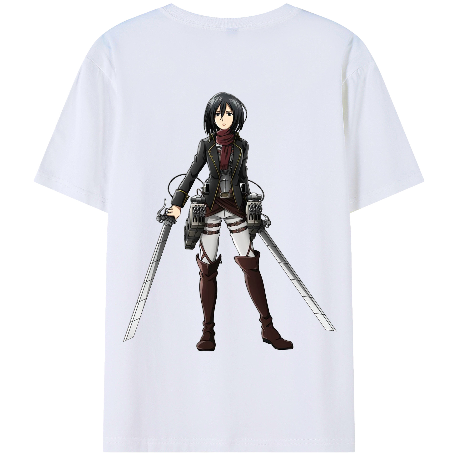（画像用） 進撃の巨人 ミカサ·アッカーマン Attack on Titan Mikasa Ackerman レディース半袖Tシャツ(バックプリント)