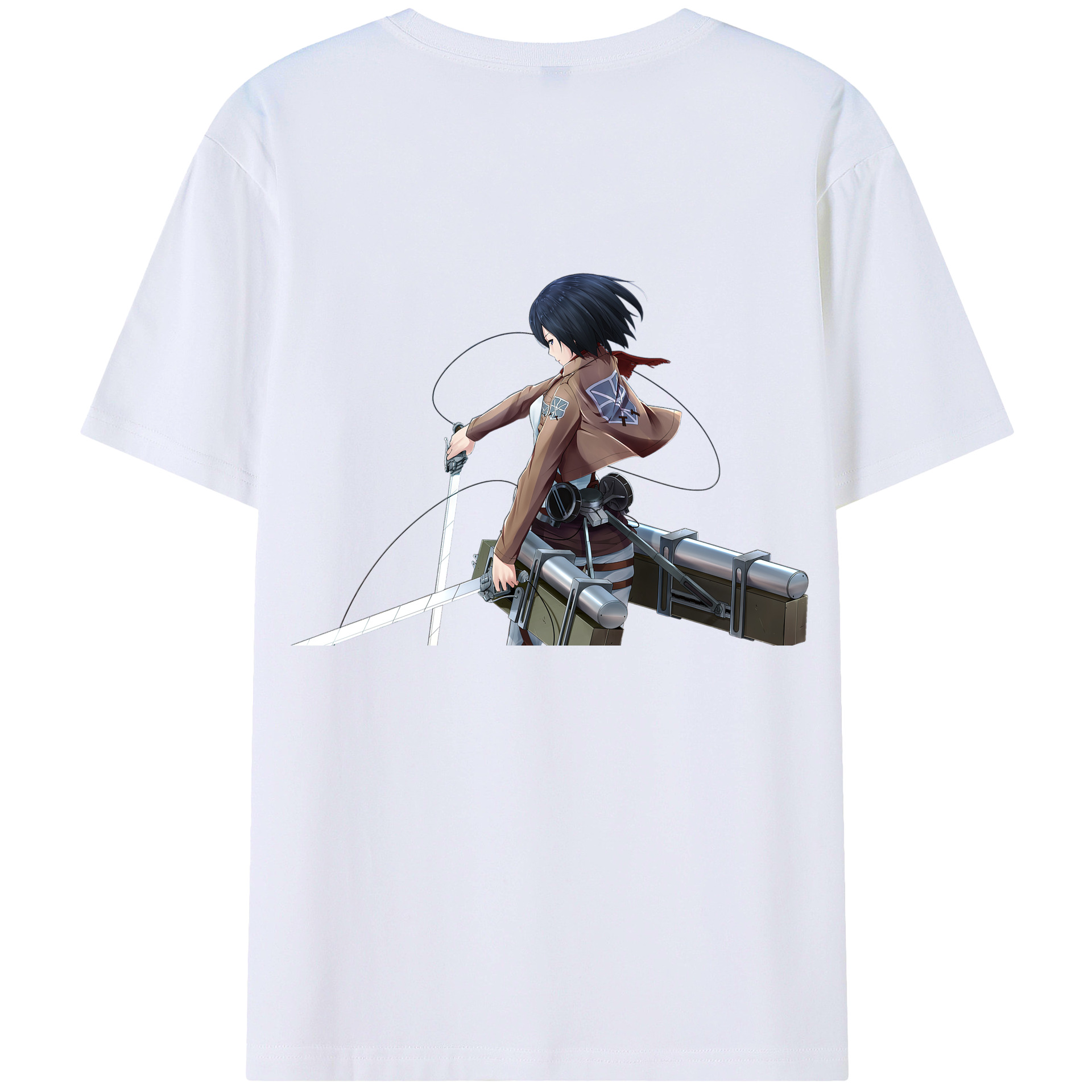 （画像用） 進撃の巨人 ミカサ·アッカーマン Attack on Titan Mikasa Ackerman レディース半袖Tシャツ(バックプリント)