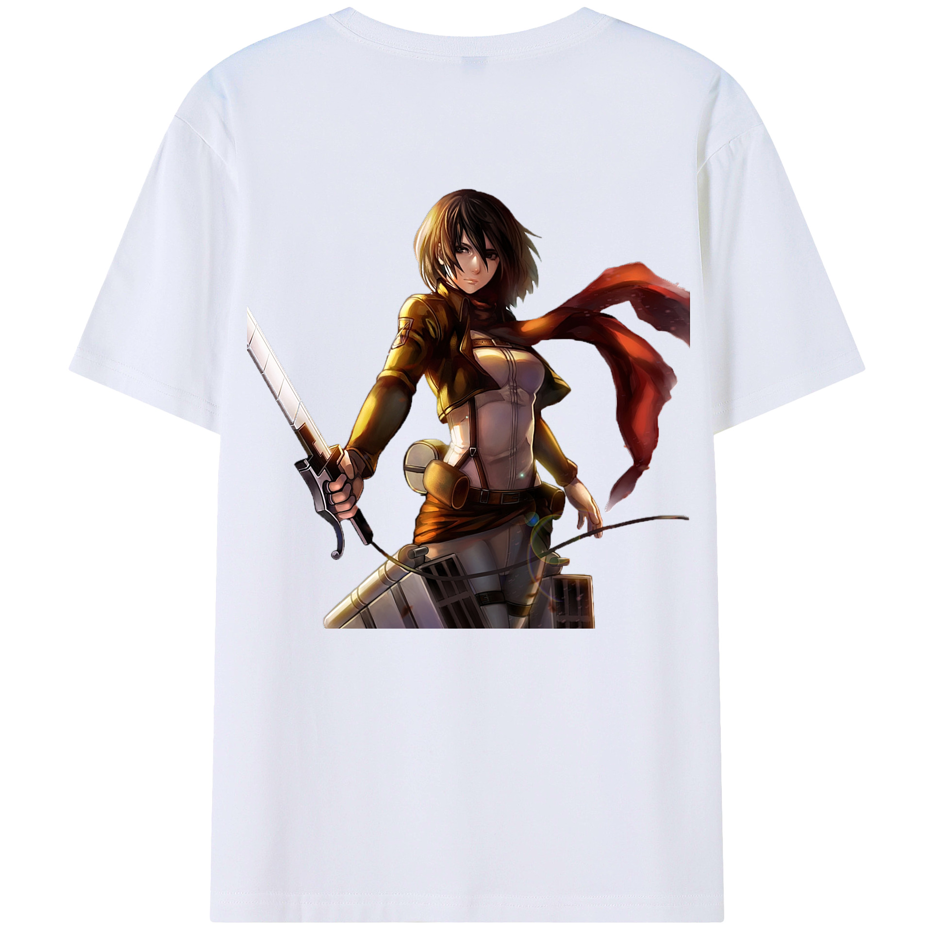 （画像用） 進撃の巨人 ミカサ·アッカーマン Attack on Titan Mikasa Ackerman レディース半袖Tシャツ(バックプリント)