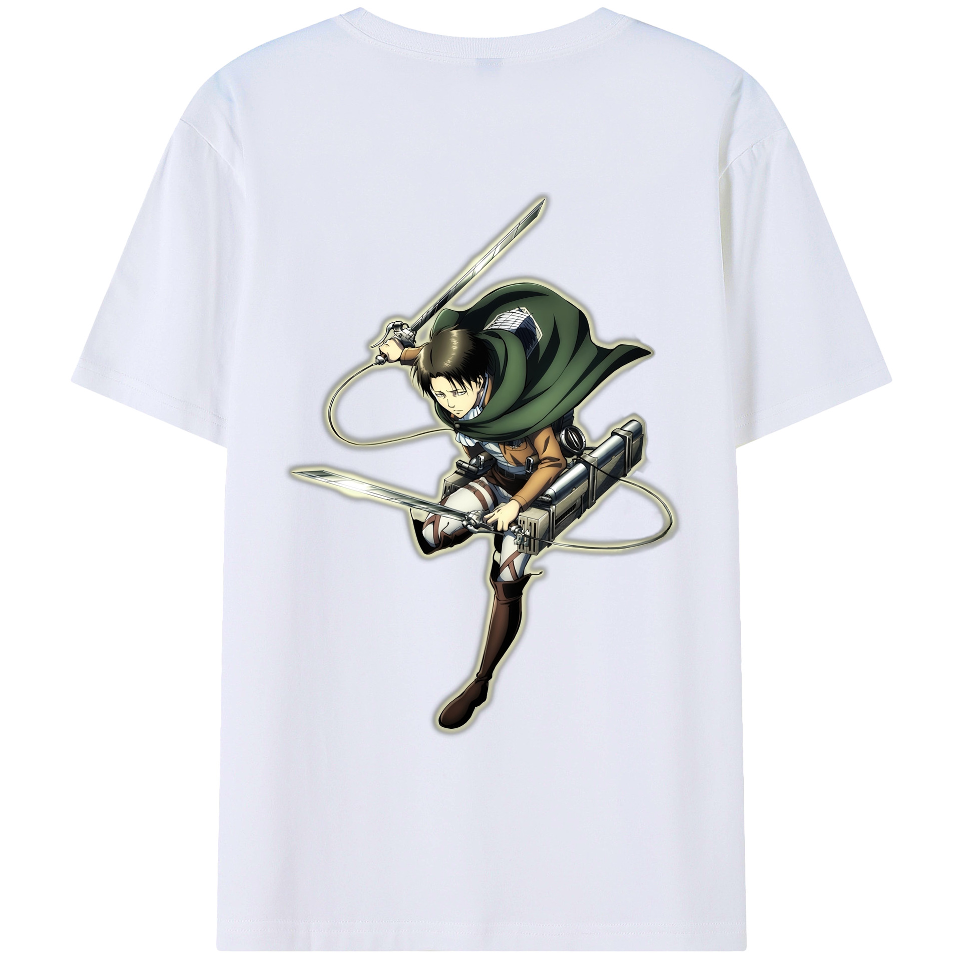 （画像用） 進撃の巨人 リヴァイ·アッカーマン Attack on Titan Levi Ackerman レディース半袖Tシャツ(バックプリント)