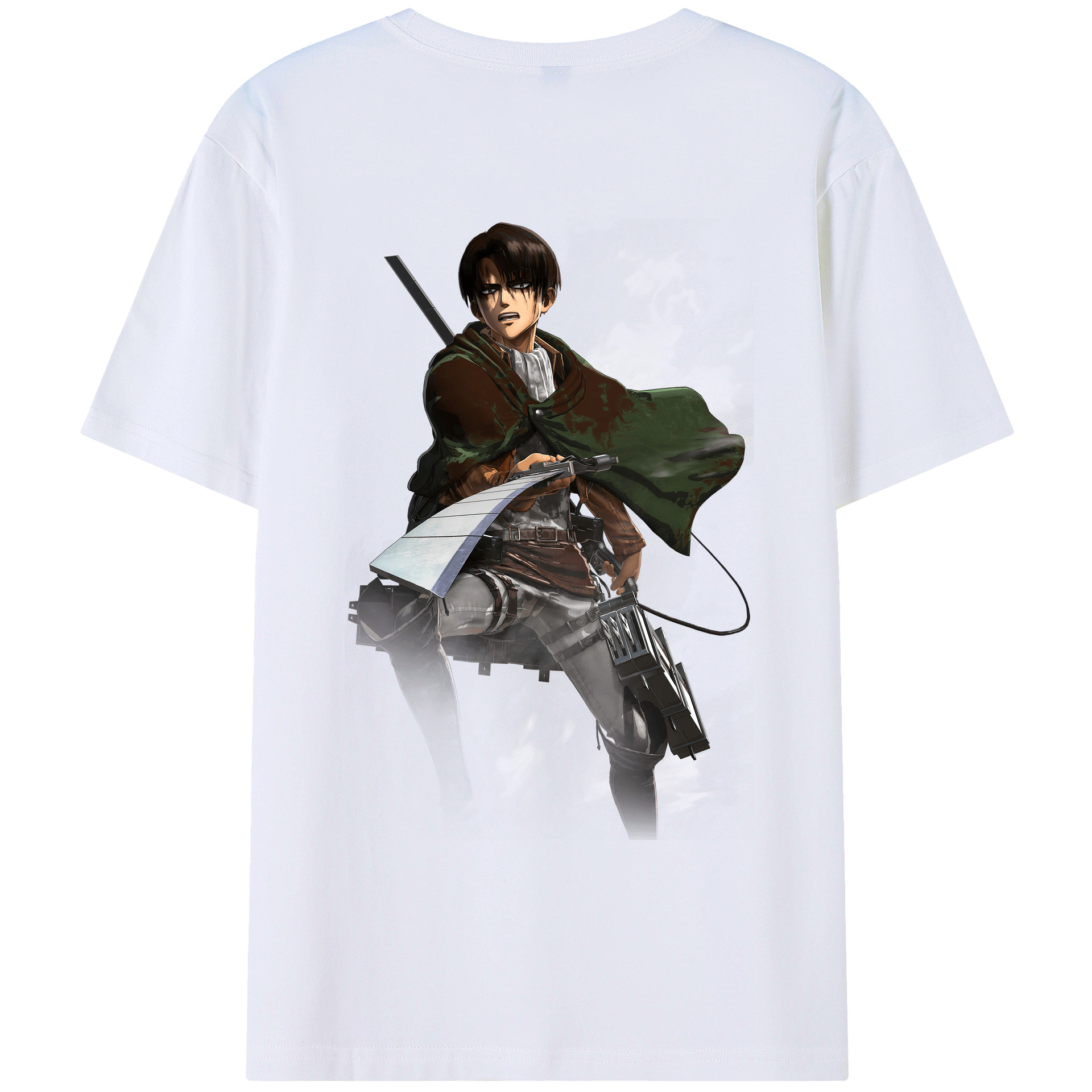 （画像用） 進撃の巨人 リヴァイ·アッカーマン Attack on Titan Levi Ackerman レディース半袖Tシャツ(バックプリント)