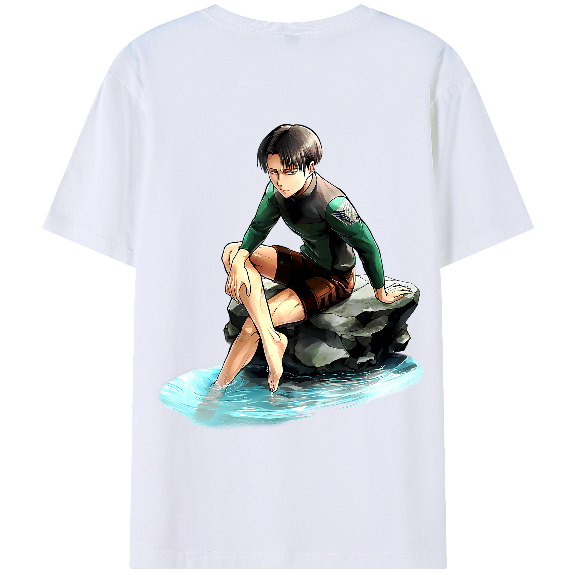（画像用） 進撃の巨人 リヴァイ·アッカーマン Attack on Titan Levi Ackerman レディース半袖Tシャツ(バックプリント)