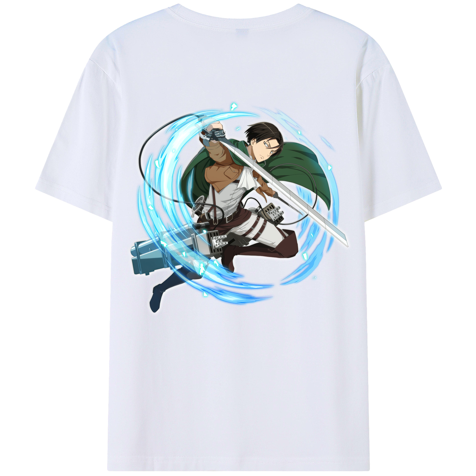 （画像用） 進撃の巨人 リヴァイ·アッカーマン Attack on Titan Levi Ackerman レディース半袖Tシャツ(バックプリント)