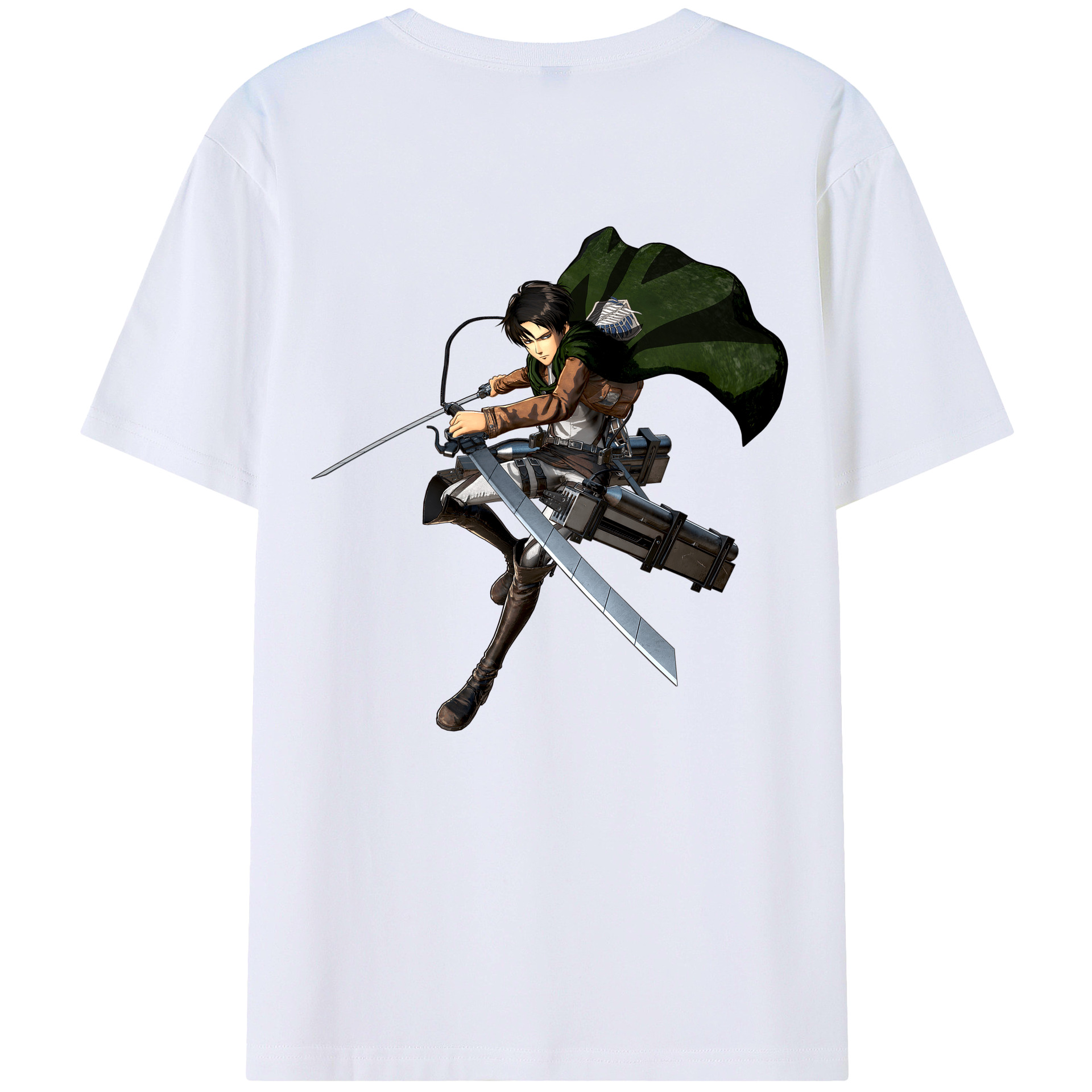 （画像用） 進撃の巨人 リヴァイ·アッカーマン Attack on Titan Levi Ackerman レディース半袖Tシャツ(バックプリント)