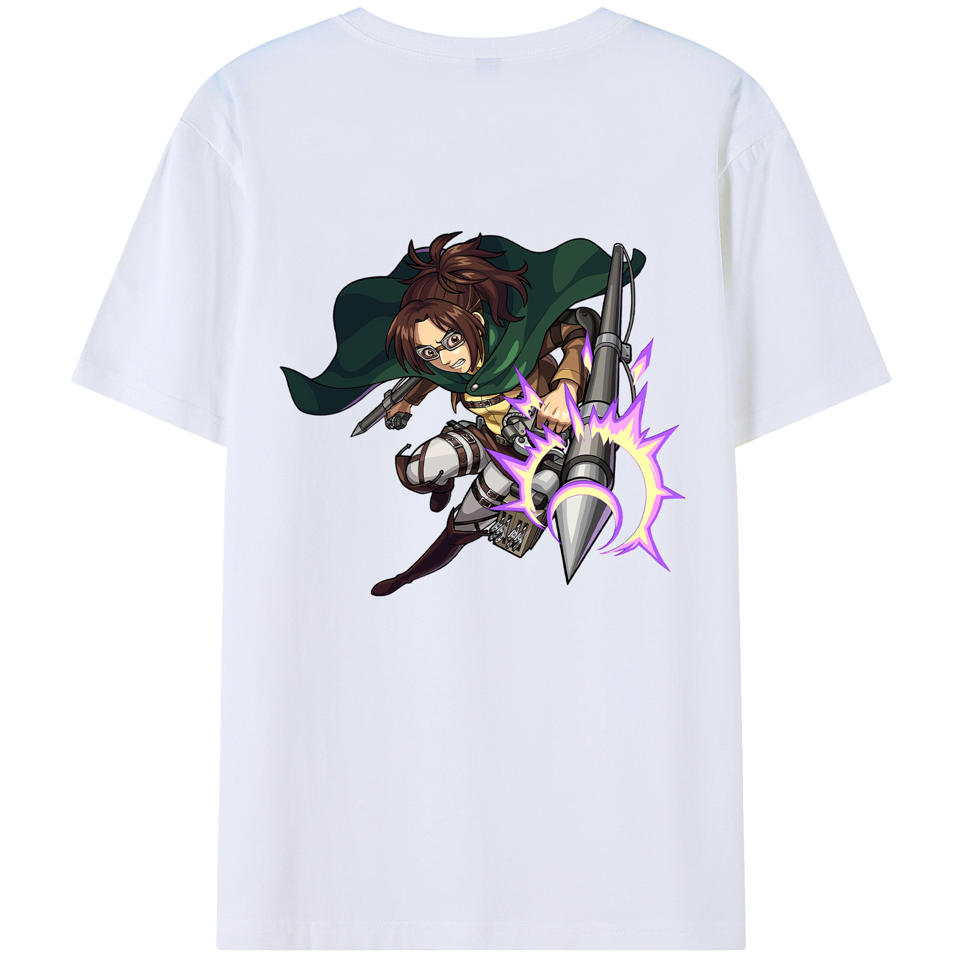 （画像用） 進撃の巨人 ハンジ·ゾエ Attack on Titan Hanji Zoe レディース半袖Tシャツ(バックプリント)