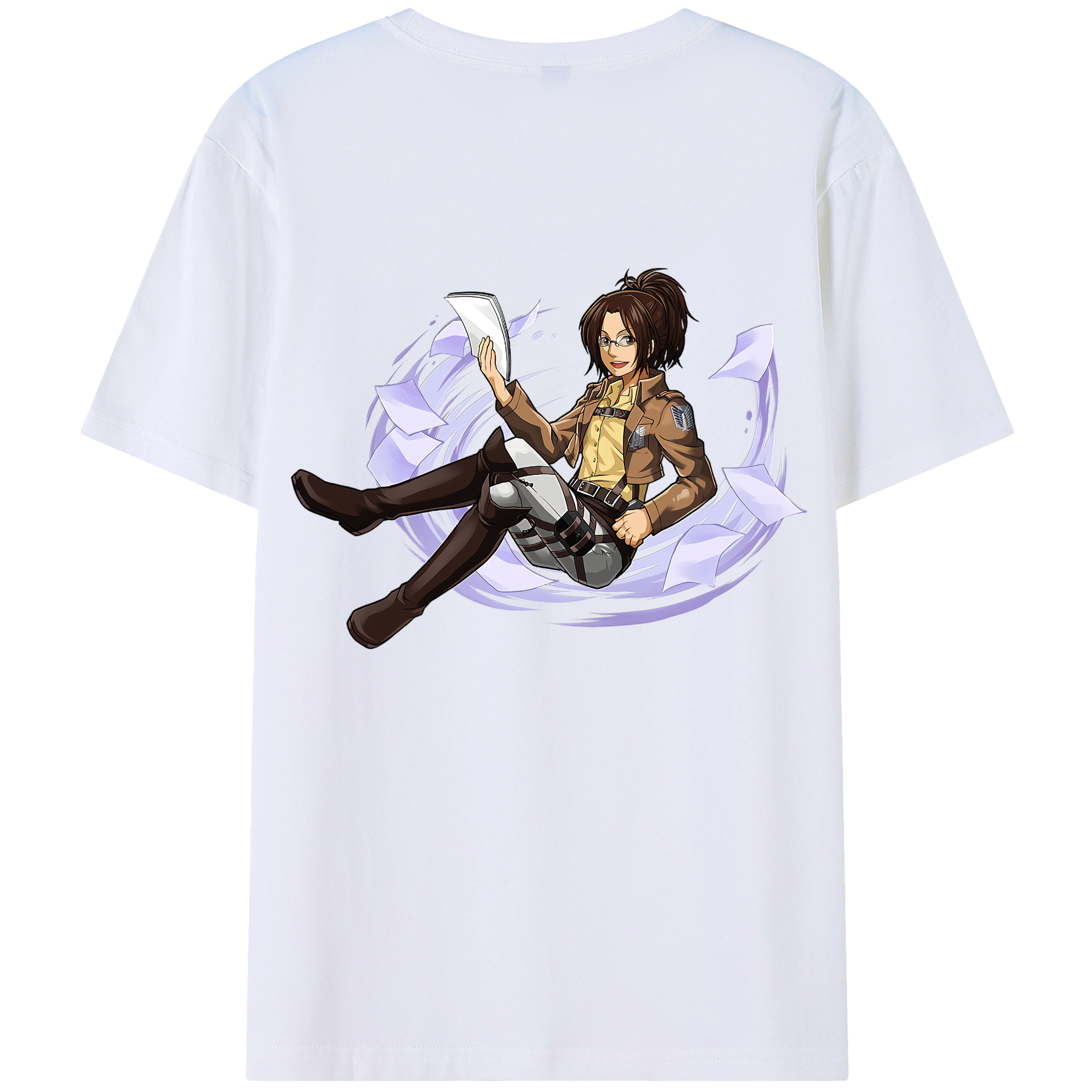 （画像用） 進撃の巨人 ハンジ·ゾエ Attack on Titan Hanji Zoe レディース半袖Tシャツ(バックプリント)