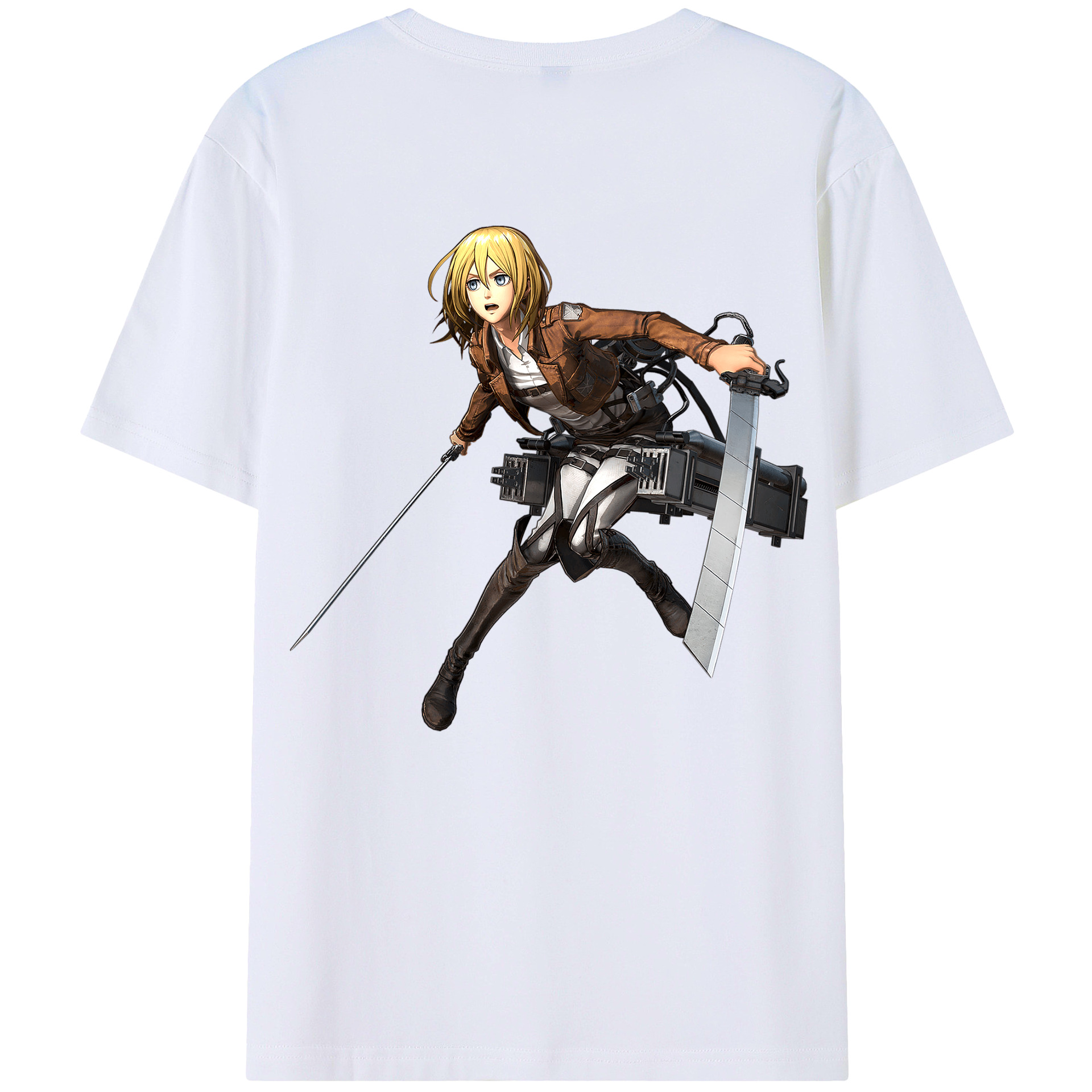 （画像用） 進撃の巨人 クリスタ·レンズ Attack on Titan Christa Lenz レディース半袖Tシャツ(バックプリント)