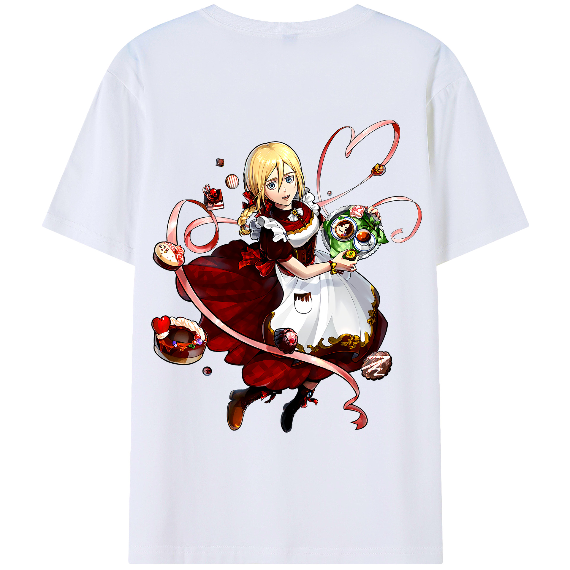 （画像用） 進撃の巨人 クリスタ·レンズ Attack on Titan Christa Lenz レディース半袖Tシャツ(バックプリント)