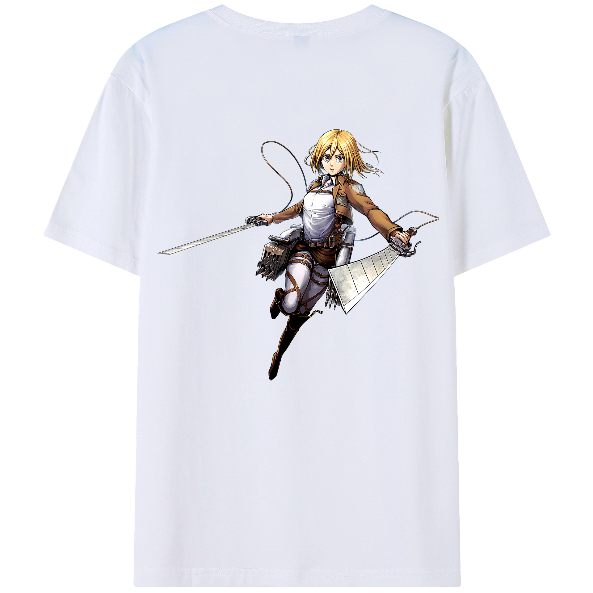 （画像用） 進撃の巨人 クリスタ·レンズ Attack on Titan Christa Lenz レディース半袖Tシャツ(バックプリント)