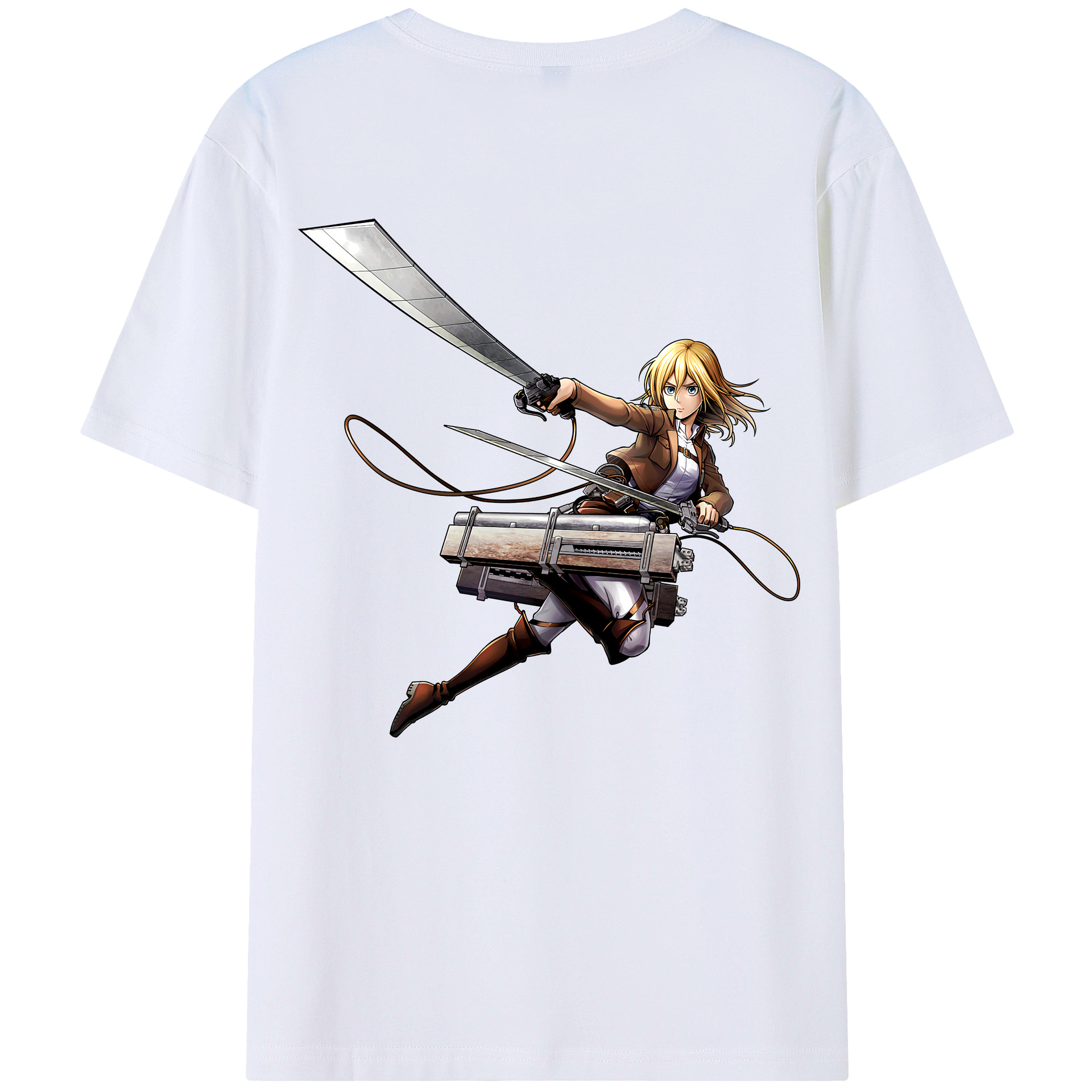 （画像用） 進撃の巨人 クリスタ·レンズ Attack on Titan Christa Lenz レディース半袖Tシャツ(バックプリント)