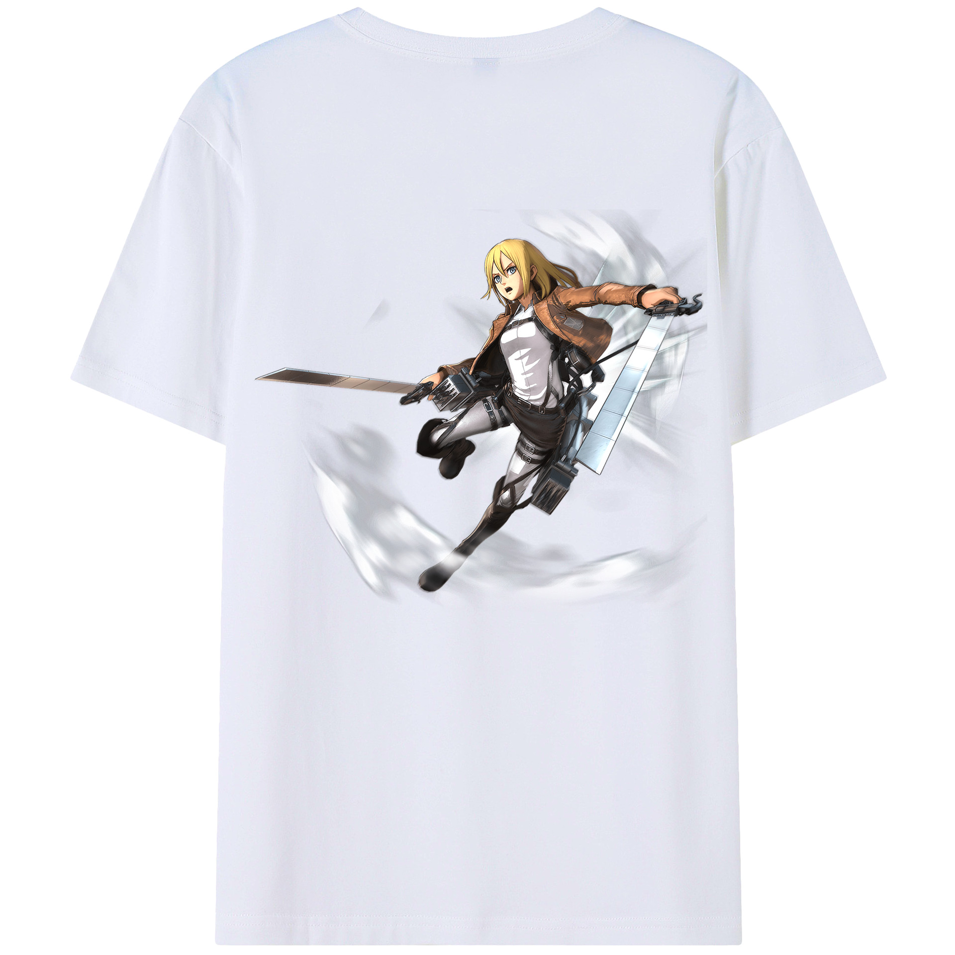 （画像用） 進撃の巨人 クリスタ·レンズ Attack on Titan Christa Lenz レディース半袖Tシャツ(バックプリント)