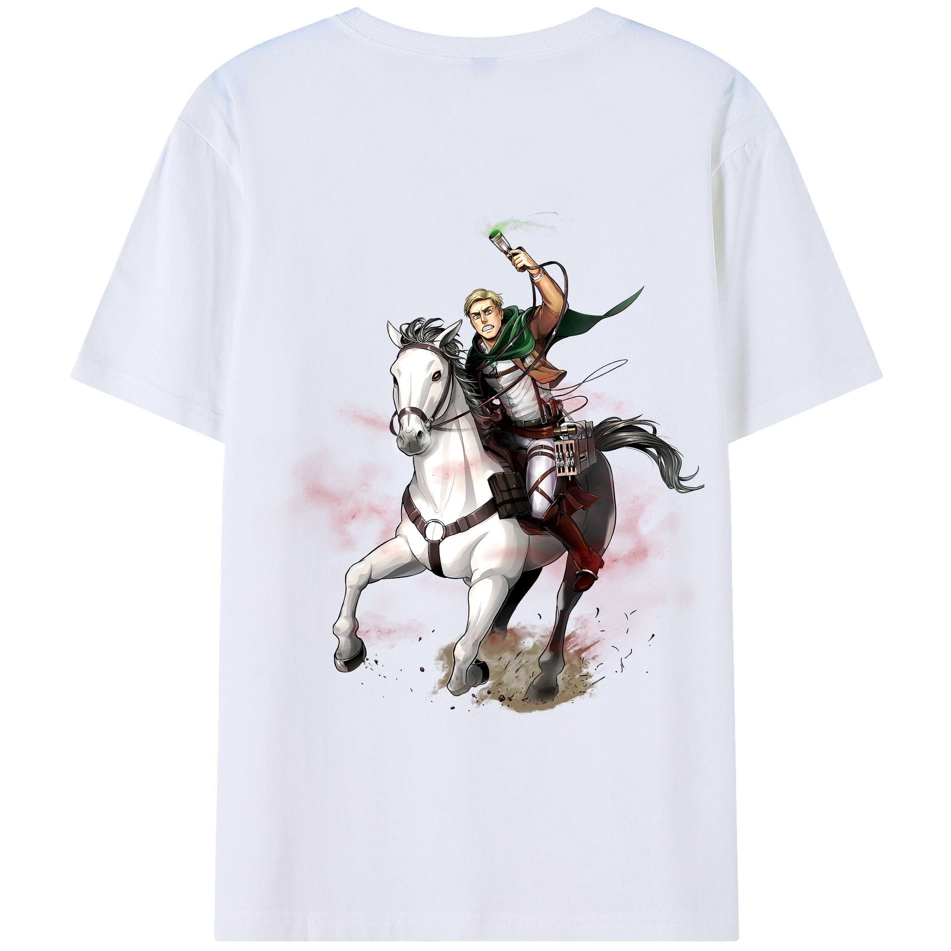 （画像用） 進撃の巨人 エルヴィン・スミス Attack on Titan Erwin Smith レディース半袖Tシャツ(バックプリント)
