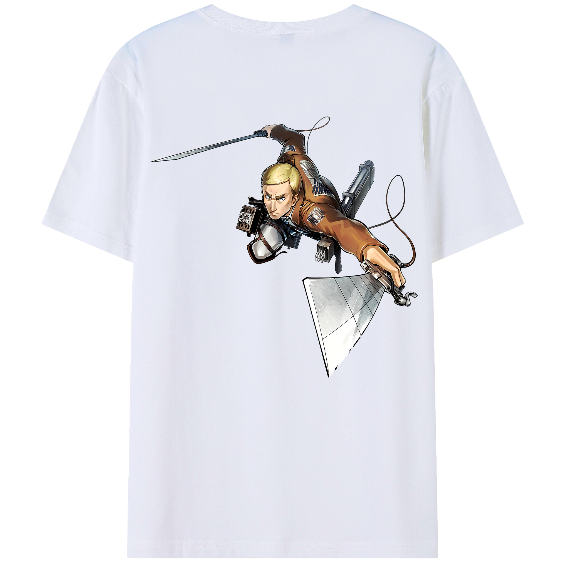 （画像用） 進撃の巨人 エルヴィン・スミス Attack on Titan Erwin Smith レディース半袖Tシャツ(バックプリント)