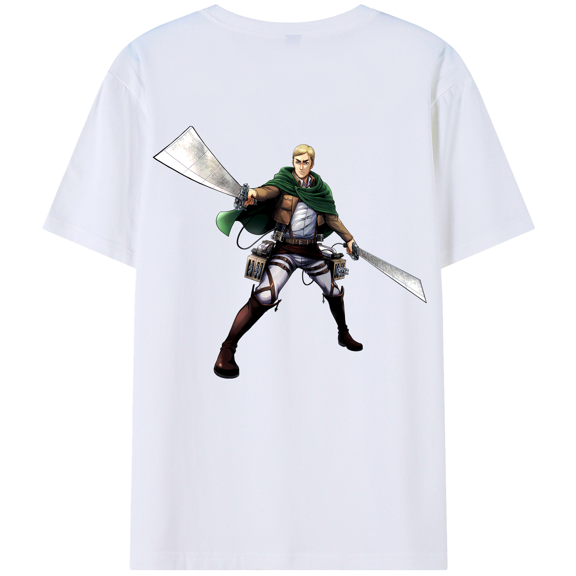 （画像用） 進撃の巨人 エルヴィン・スミス Attack on Titan Erwin Smith レディース半袖Tシャツ(バックプリント)