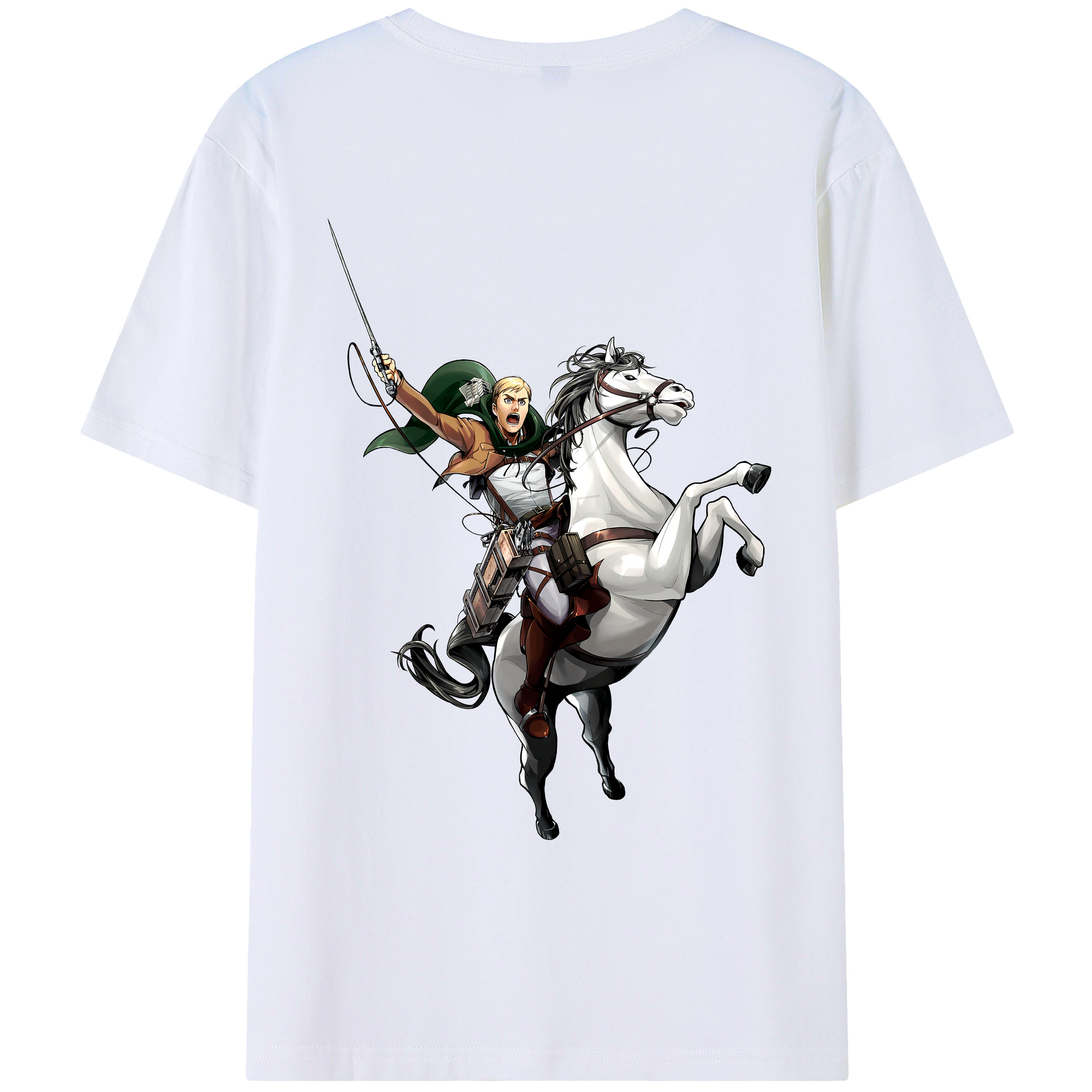 （画像用） 進撃の巨人 エルヴィン・スミス Attack on Titan Erwin Smith レディース半袖Tシャツ(バックプリント)